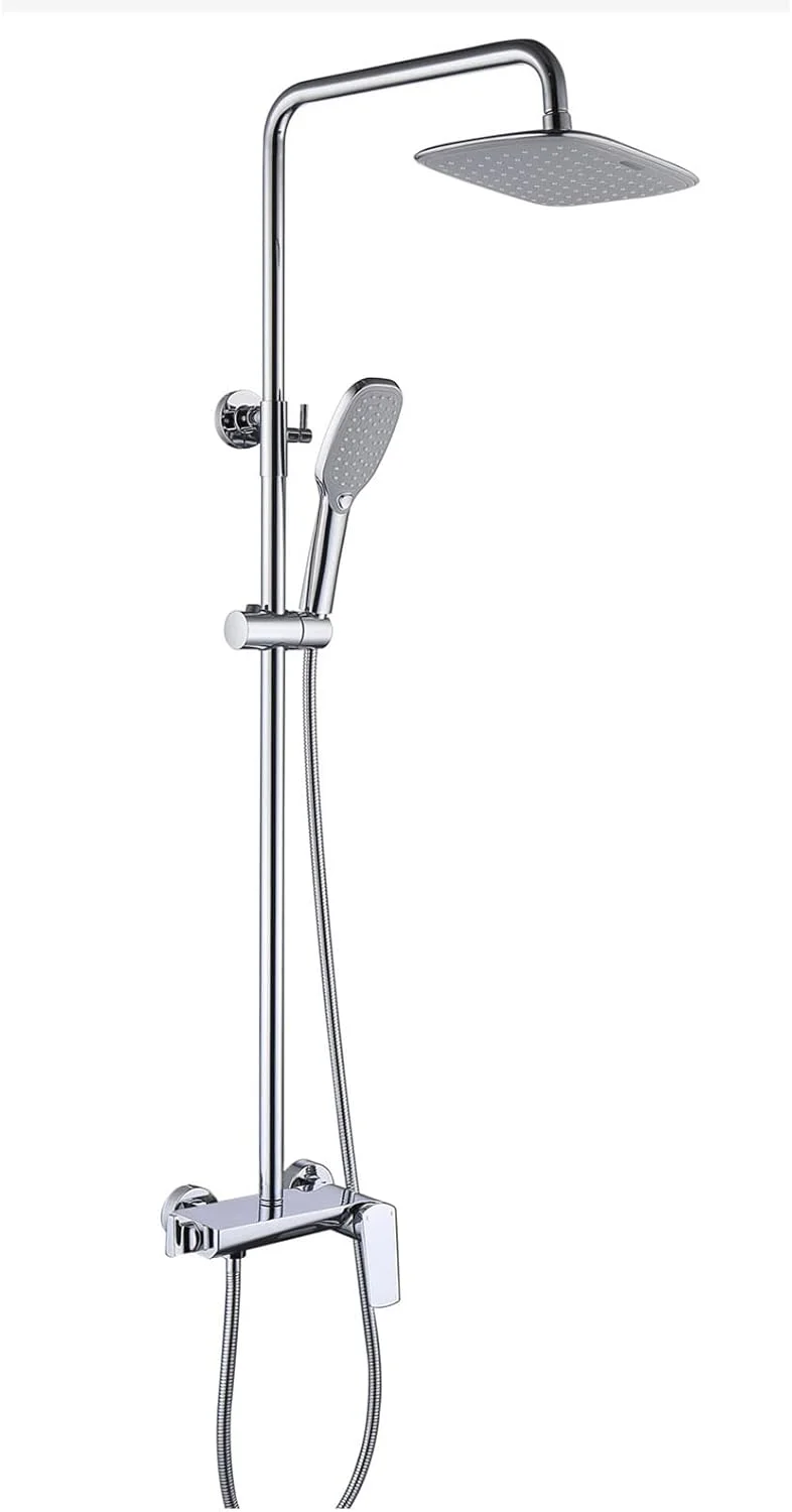 سردوش بارانی فشار قوی / ست سردوش دستی با بازوی افزایش طول 11 اینچی، سردوش قابل تنظیم ضد نشت با نگهدارنده، کروم