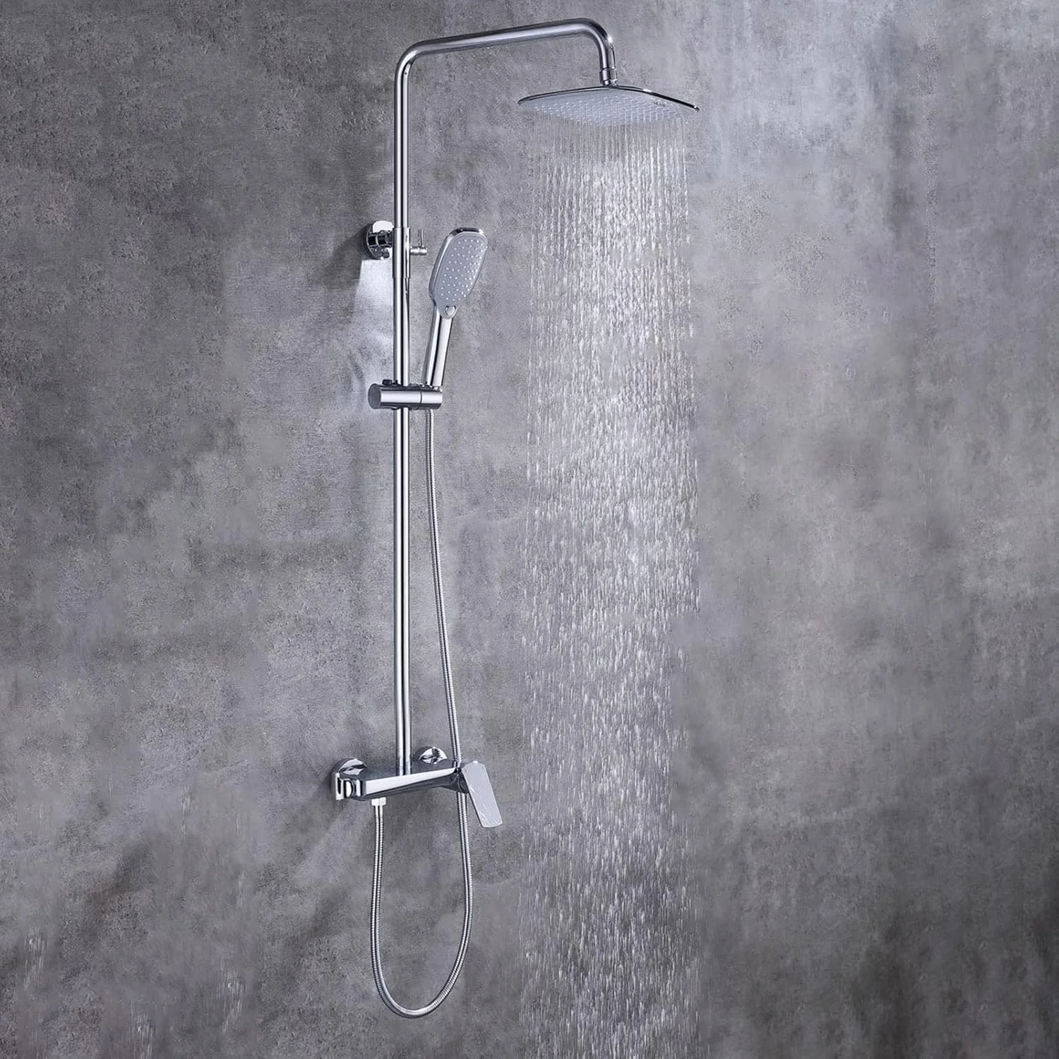 سردوش بارانی فشار قوی / ست سردوش دستی با بازوی افزایش طول 11 اینچی، سردوش قابل تنظیم ضد نشت با نگهدارنده، کروم