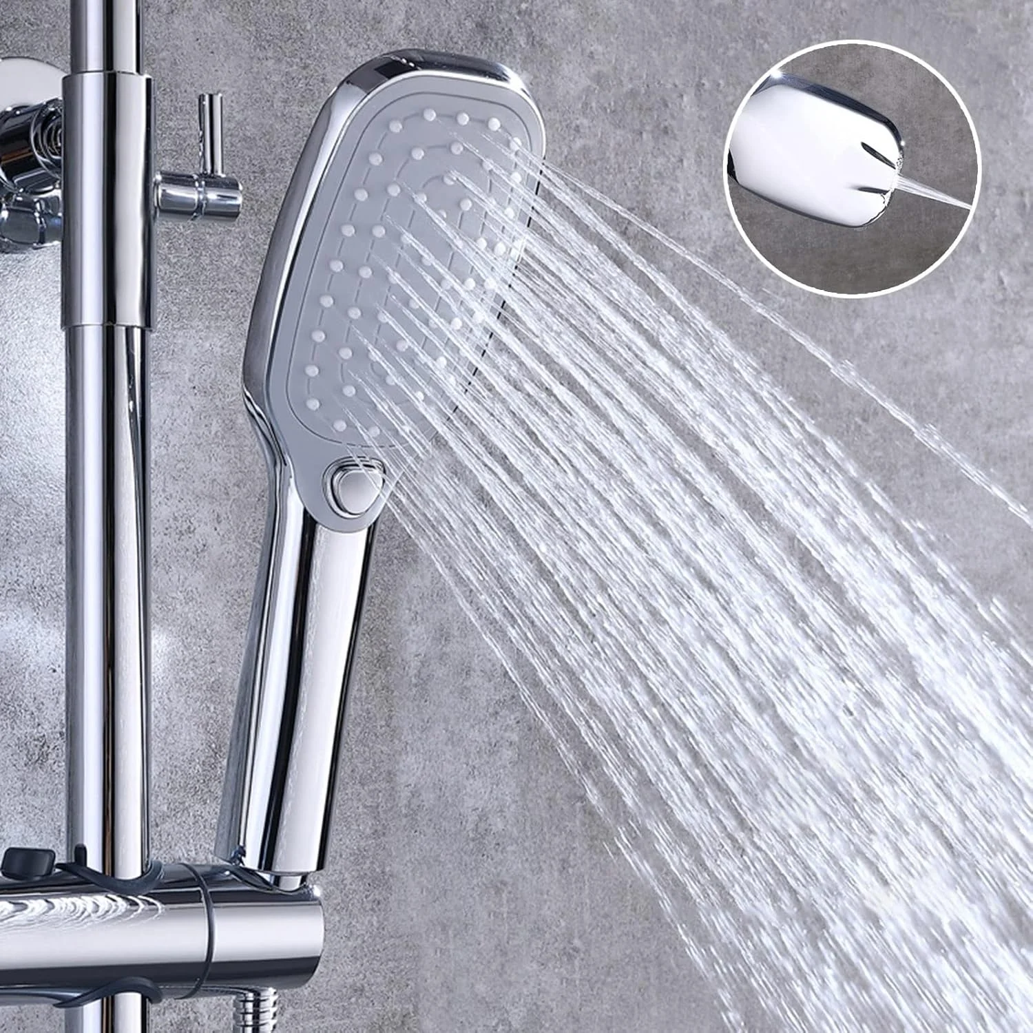 سردوش بارانی فشار قوی / ست سردوش دستی با بازوی افزایش طول 11 اینچی، سردوش قابل تنظیم ضد نشت با نگهدارنده، کروم