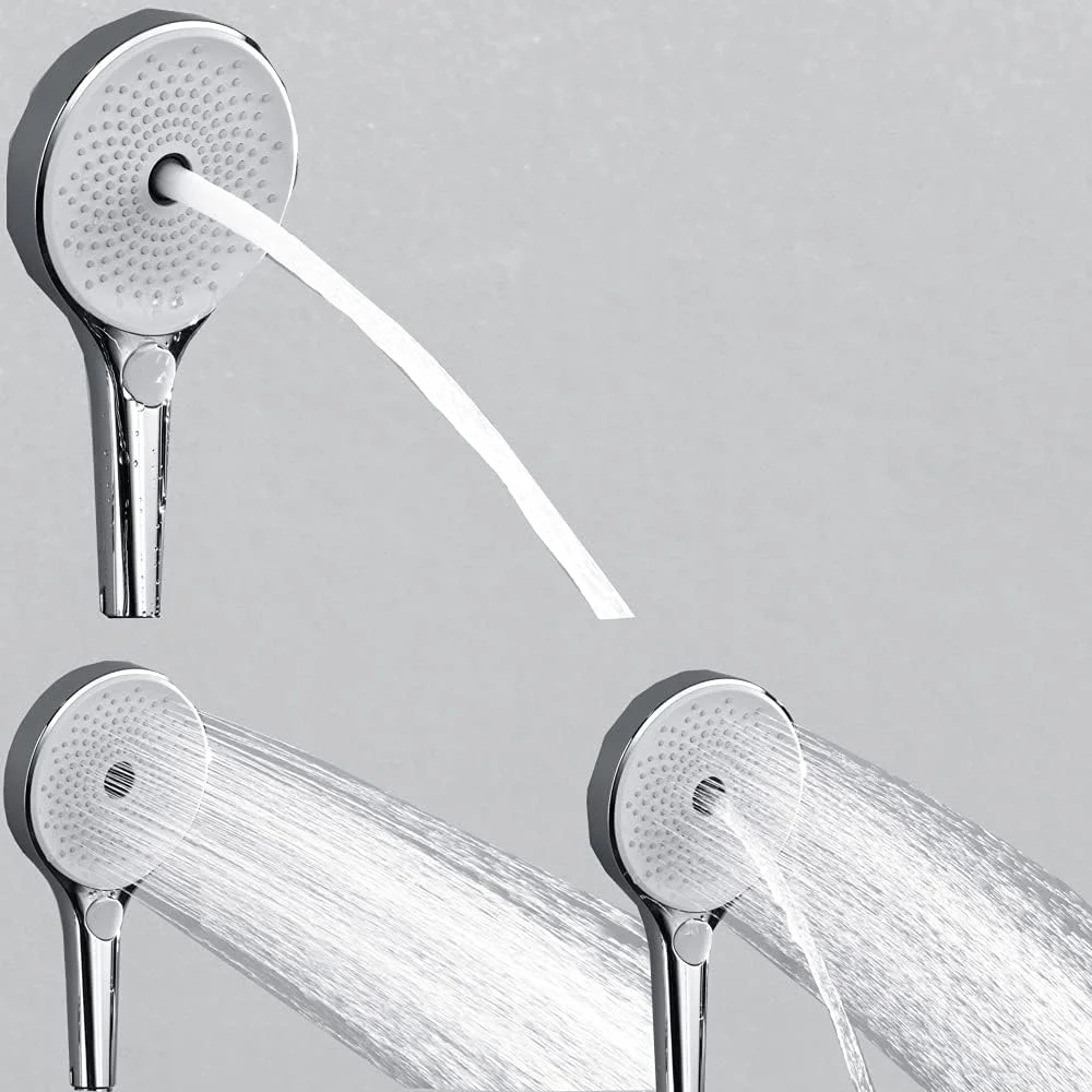 سری دوش دستی ABS با فشار قوی به همراه نگهدارنده دوش ABS، ست دوش دستی چند منظوره، سر دوش دستی گرد - مشکی