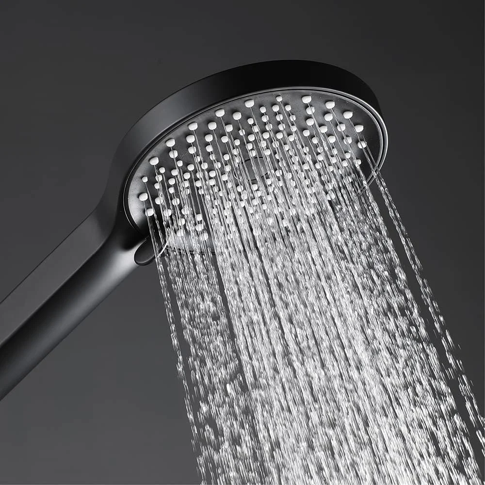 دوش دستی ABS با فشار قوی به همراه نگهدارنده دوش ABS و شلنگ PVC، مجموعه دوش دستی چند منظوره با سر دوش گرد