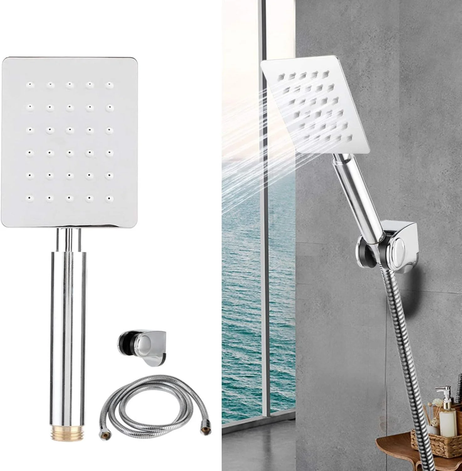 سردوش حمام فشار قوی، اسپری دوش حمام، سردوش دستی با رزوه G1/2 اینچ، اسپری دوش فشار قوی برای سیستم دوش حمام (C)