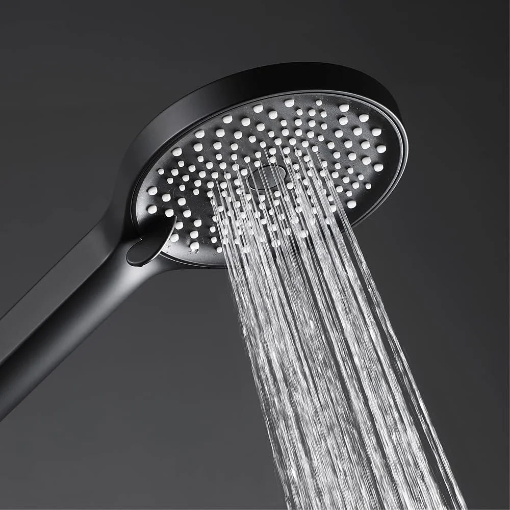 دوش دستی ABS با فشار قوی به همراه نگهدارنده دوش ABS و شلنگ PVC، مجموعه دوش دستی چند منظوره با سر دوش گرد