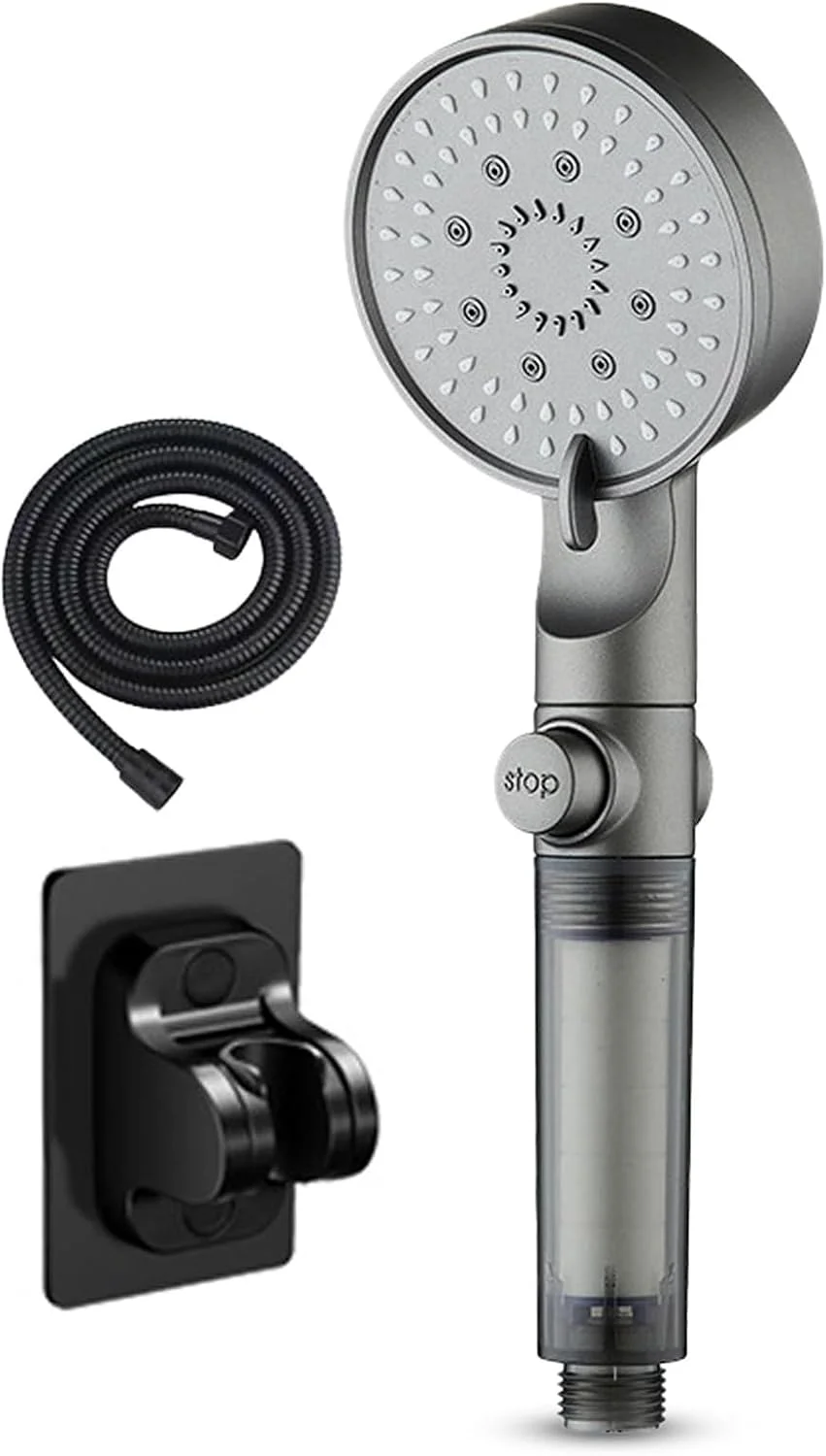 سری دوش پرفشار، سری دوش دستی صرفه جویی در آب، کیت سر دوش تصفیه آب سخت برای حمام، آپارتمان، اسپا، اتاق استراحت، منزل، مسافرت و کاروان