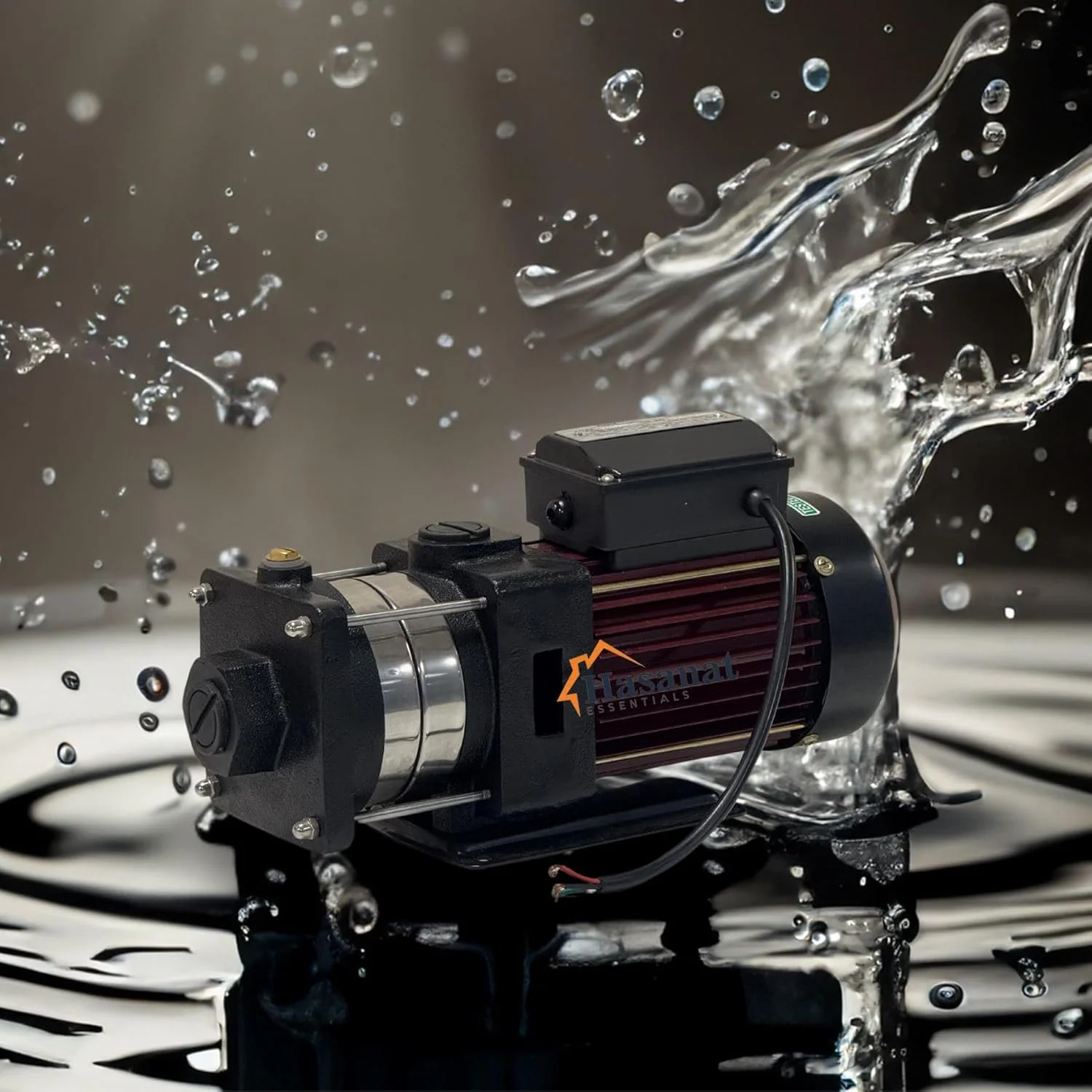 پمپ آب سانتریفیوژ محیطی حسنات اسنشیالز، موتور قابل اعتماد، مناسب برای آبیاری، کشاورزی و مصارف خانگی (چند مرحله ای، 1 اسب بخار، 1 اینچ در 1 اینچ)