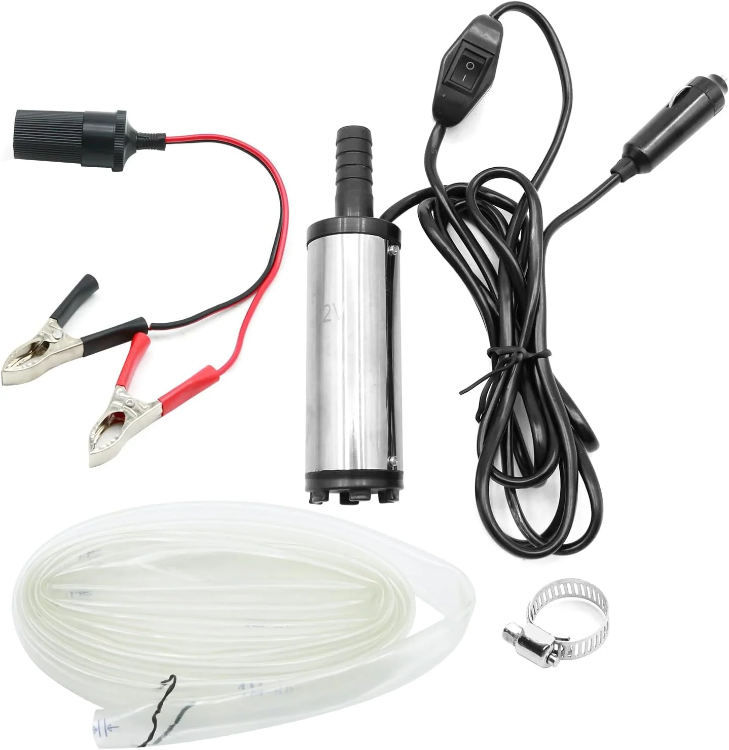 کیت پمپ آب غوطه ور 12 ولت DC JUUDDENPARTS به همراه پمپ انتقال، شلنگ و سیم برق برای پمپاژ آب، روغن و سوخت در تجهیزات دیزلی و مخازن آب