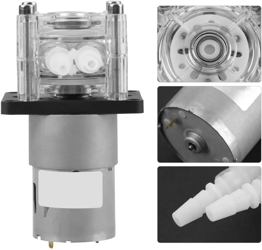 پمپ پریستالتیک JF-XUAN، پمپ پریستالتیک DC 12V با جریان بالا، پمپ خلاء لوله برای آزمایشگاه آکواریوم، آب، پمپ پریستالتیک با جریان بالا