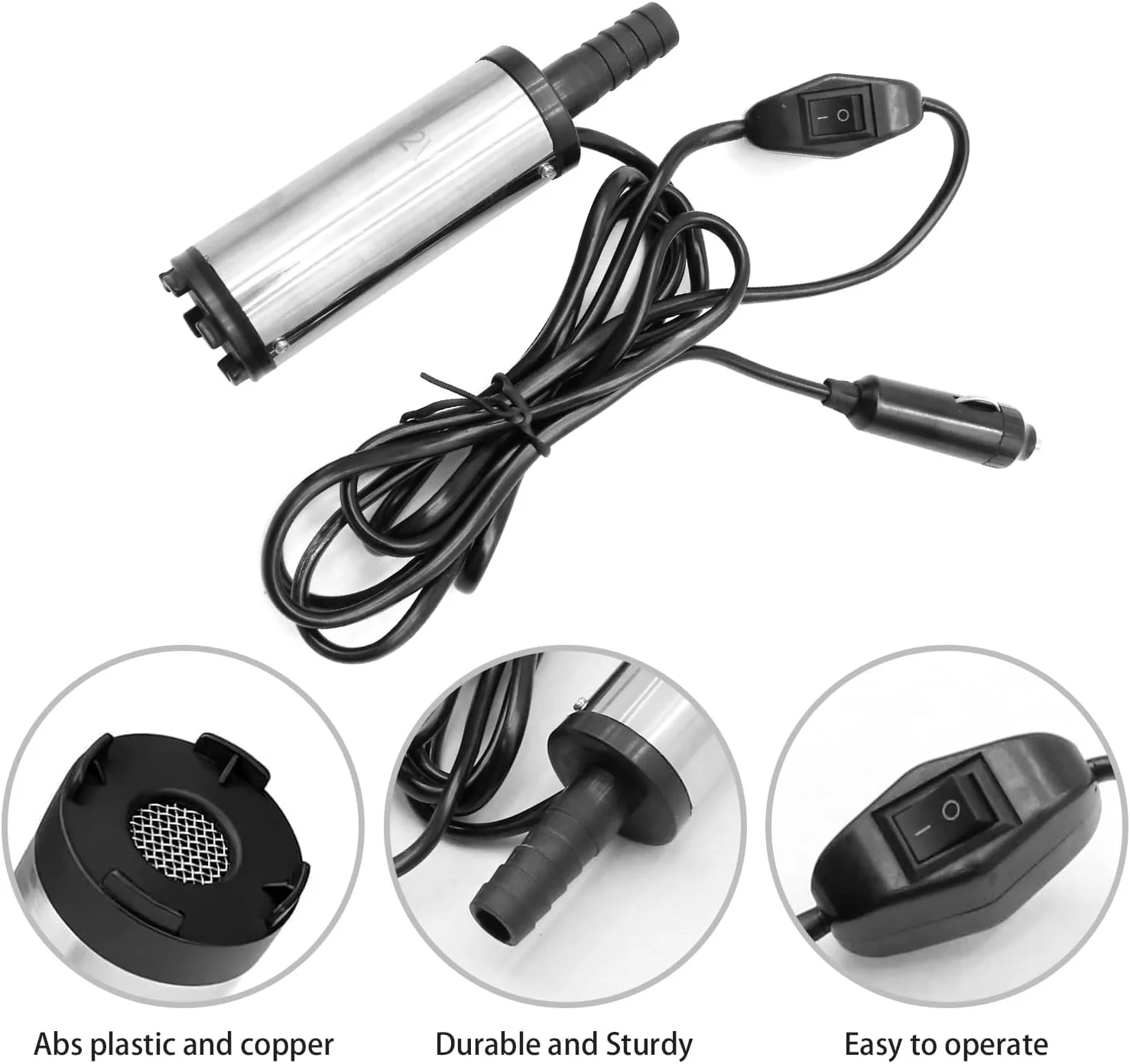 کیت پمپ آب غوطه ور 12 ولت DC JUUDDENPARTS به همراه پمپ انتقال، شلنگ و سیم برق برای پمپاژ آب، روغن و سوخت در تجهیزات دیزلی و مخازن آب