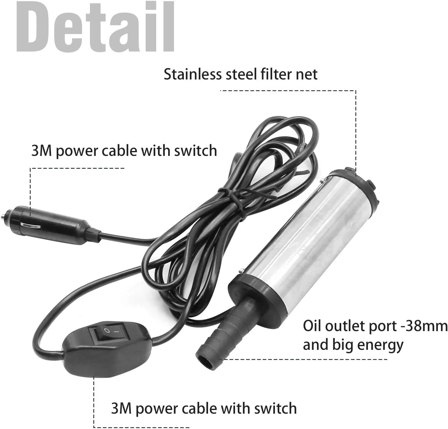 کیت پمپ آب غوطه ور 12 ولت DC JUUDDENPARTS به همراه پمپ انتقال، شلنگ و سیم برق برای پمپاژ آب، روغن و سوخت در تجهیزات دیزلی و مخازن آب