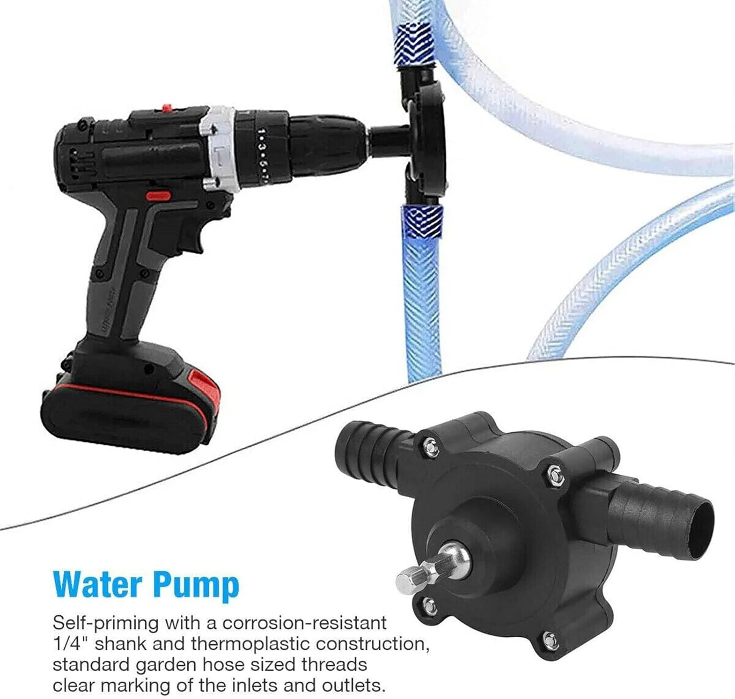 پمپ خود مکش برقی دستی دریل OLONETO، پمپ انتقال مایعات روغن آب، پمپ کوچک خانگی، پمپ آب DC قابل حمل، پمپ گریز از مرکز خود مکش