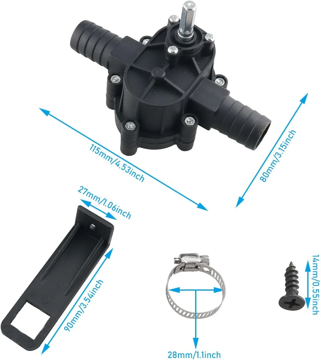 WHYHKJ یک ست پمپ برقی کوچک خانگی، پمپ سانتریفیوژ خود مکش روغن/آب برقی کوچک قابل حمل، پمپ آب DC راحت