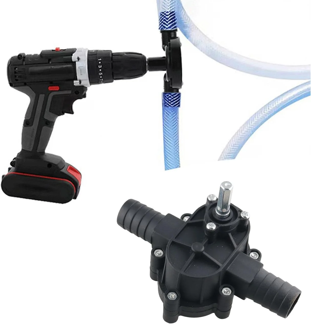 WHYHKJ یک ست پمپ برقی کوچک خانگی، پمپ سانتریفیوژ خود مکش روغن/آب برقی کوچک قابل حمل، پمپ آب DC راحت