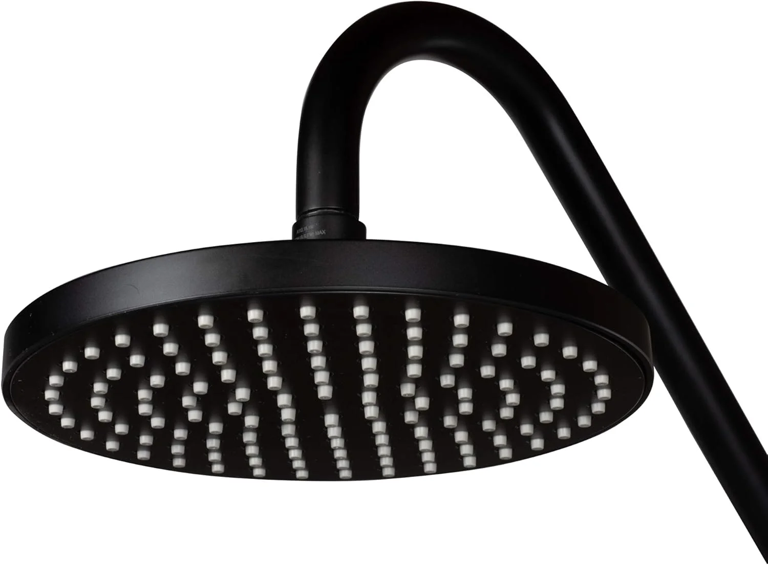 سیستم دوش پالسی Kauai III مدل 1011-MB-1.8GPM، سردوش بارانی 8 اینچی، دوش دستی 5 حالته، میله لغزنده قابل تنظیم و جا صابونی، روکش مشکی مات، 1.8 GPM