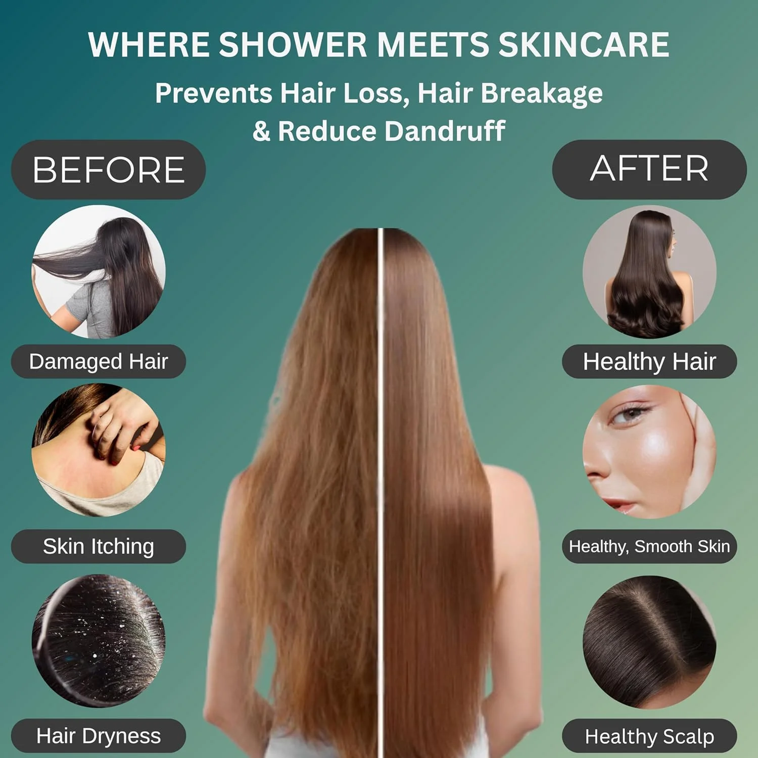 سردوش و فیلتر دوش PureMist - حذف تا 99% کلر و ناخالصی ها، بهبود موهای آسیب دیده و پوست خشک، فیلتر دوش دستی فشار قوی برای آب سخت با کارتریج فیلتر قابل تعویض