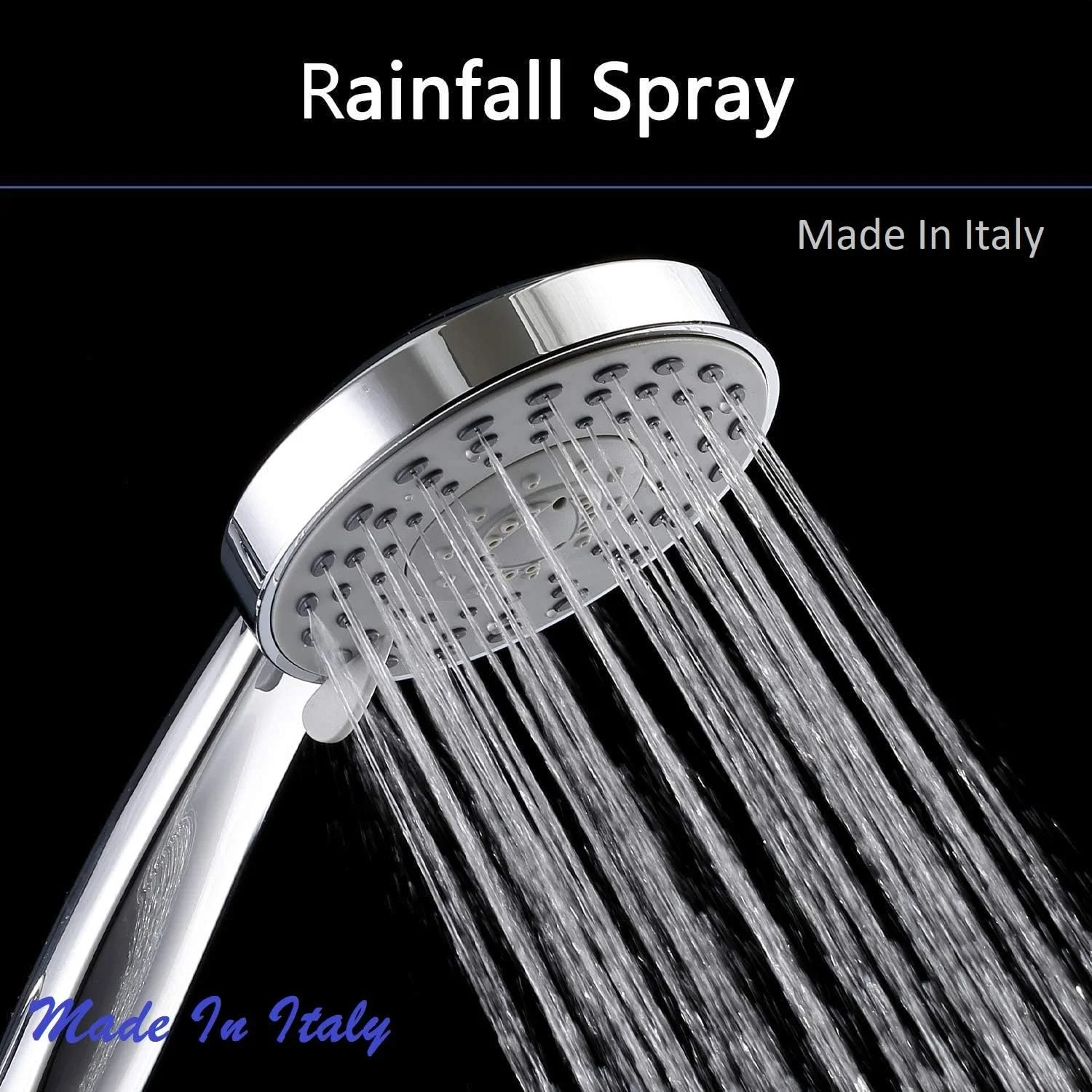 سردوش دستی پوری پرو، فشار قوی، تنظیمات چندگانه اسپری، ماساژ اسپا، صورت کرومی جداشدنی با شلنگ و براکت دیواری ساخت ایتالیا (مدل 2)