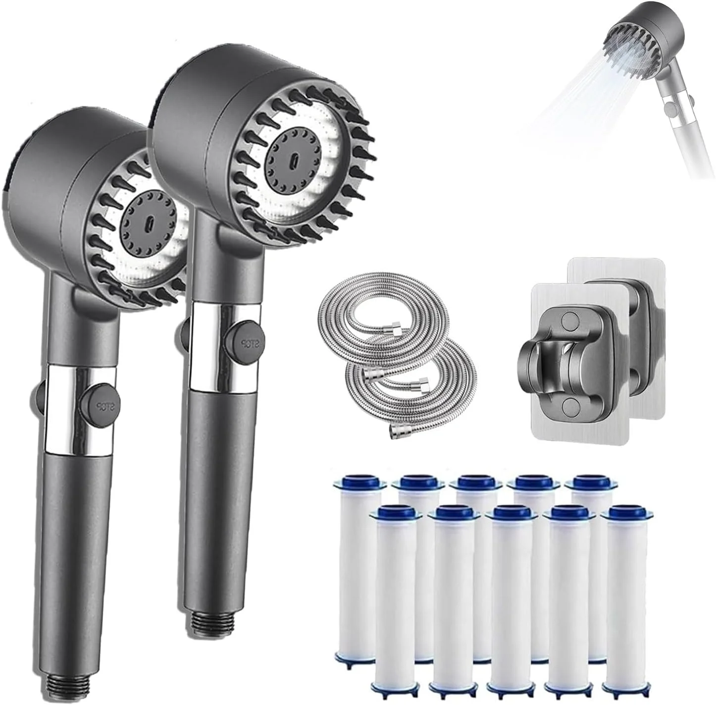 سردوش حمام Purwater، سردوش Derma Purwater، سردوش های فشار قوی Purwater، سردوش فیلتردار Iondrops، سردوش ماساژ چند منظوره، سردوش توربوشارژ (2 عدد)