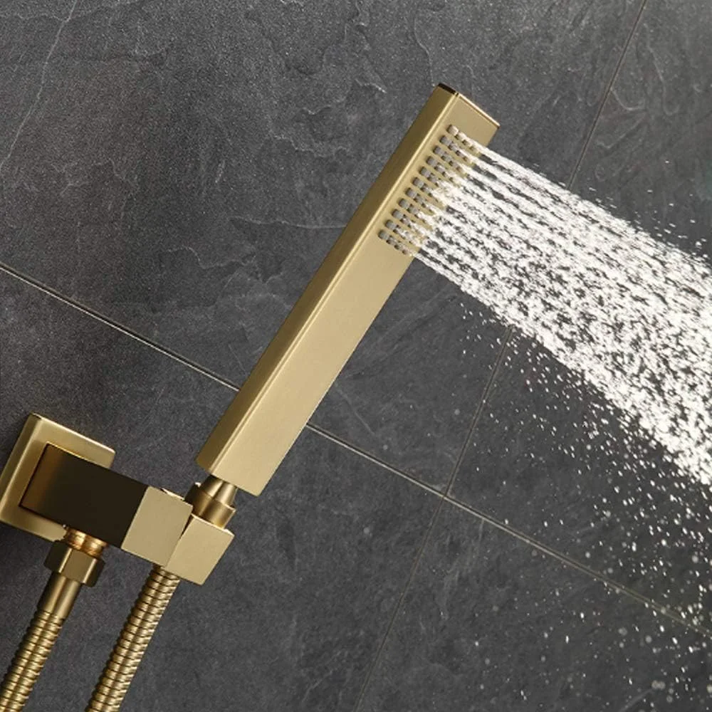 ست دوش دستی Leunlee، شیر مخفی، ست دوش مخلوط کننده اسپری دستی، سر دوش حمام (رنگ: طلایی)