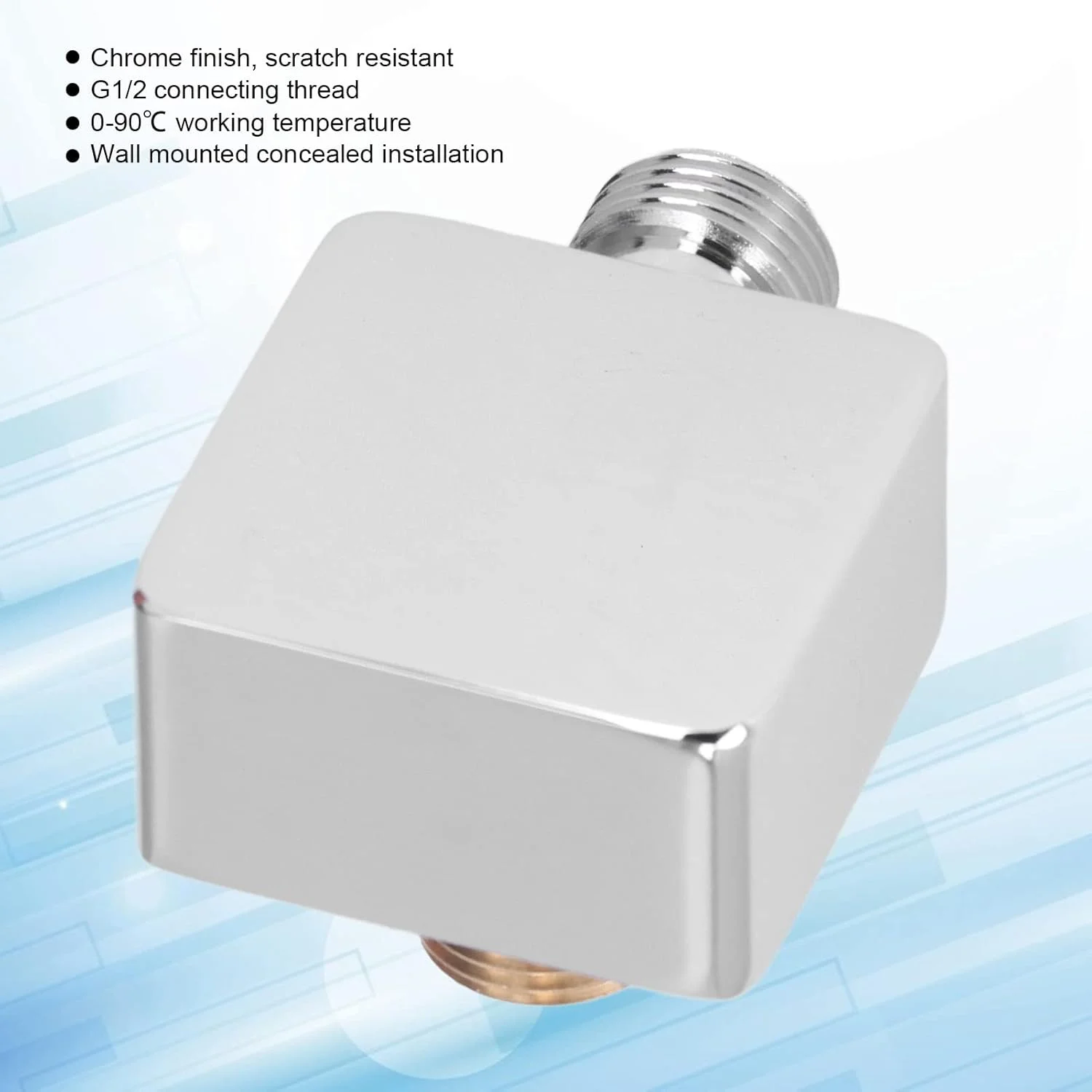 زانویی دیواری دوش، تمام مس، نصب دیواری، یونیورسال، نر و ماده، برای دوش دستی