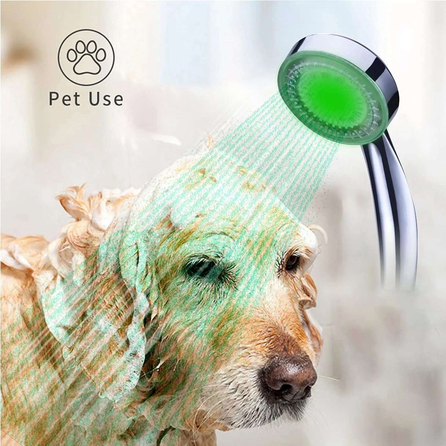 سردوش ال ای دی با نور فلش 3 رنگ تغییر خودکار و صرفه جویی در آب، سردوش دستی G1/2 جایگزین سردوش دستی حمام