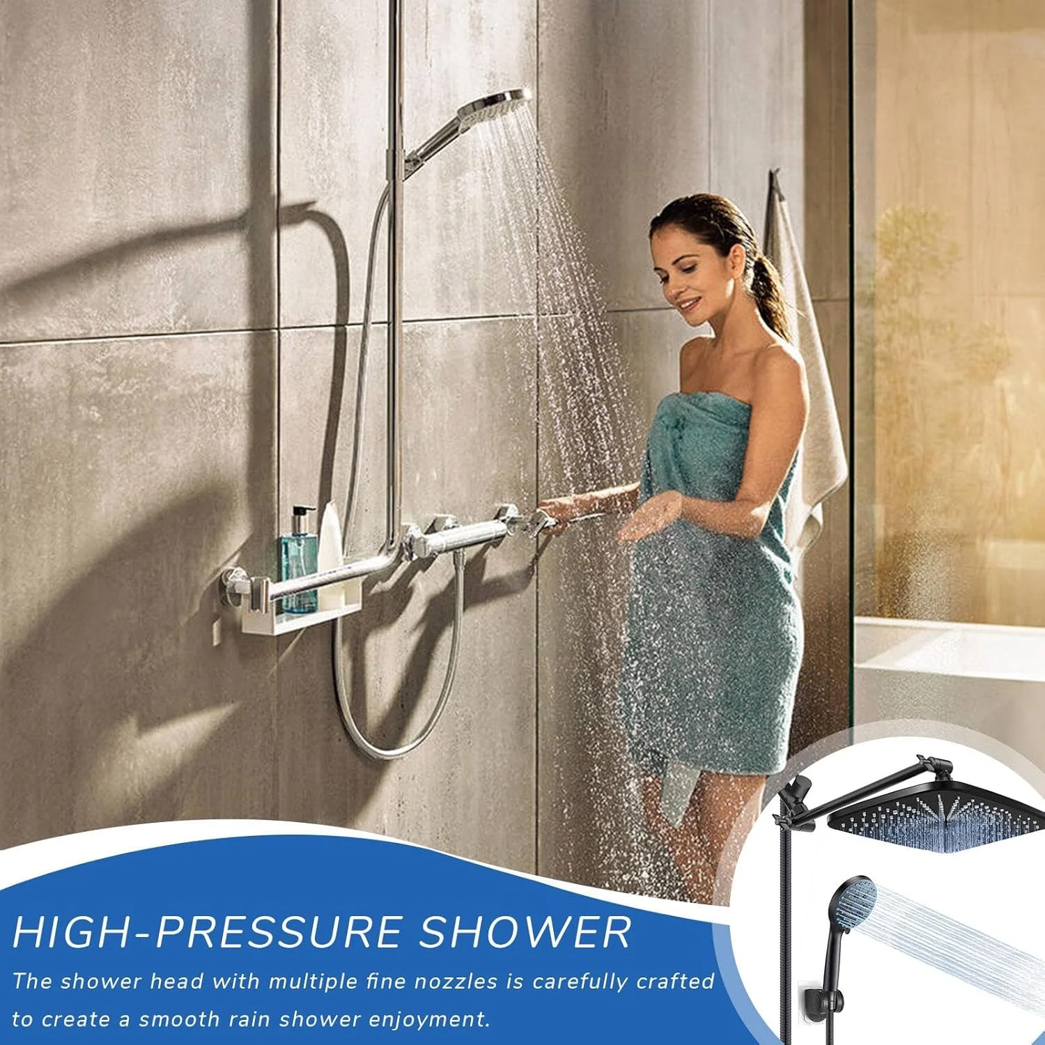 سردوش بارانی، سردوش دستی حمام قابل تنظیم | دارای 5 حالت اسپری برای سالمندان، کودکان و بزرگسالان