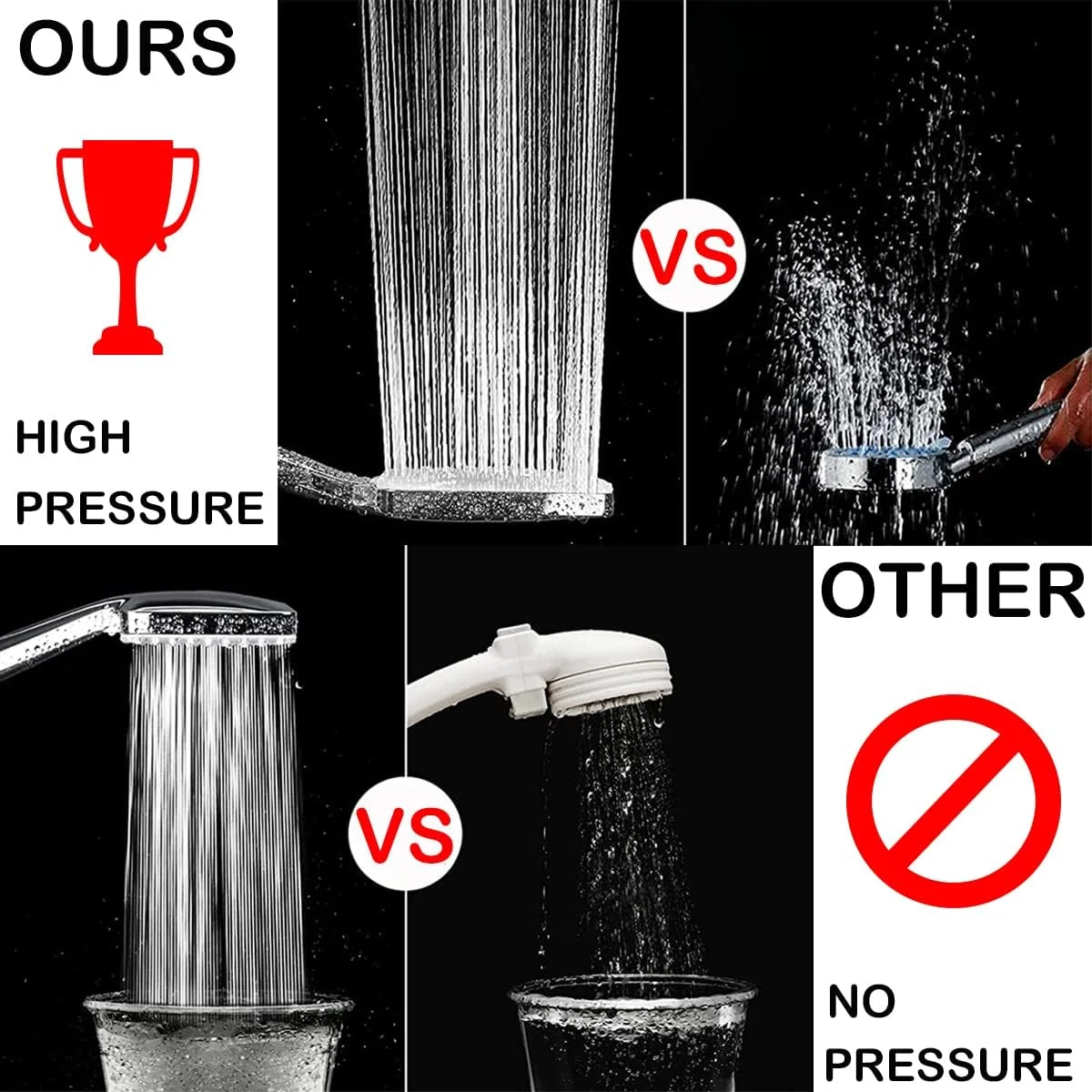 سردوش و شلنگ دوش Rainie، سردوش های فشار قوی با مجموعه شلنگ 1.5 متری صرفه جویی در آب سردوش دستی جهانی با 6 حالت اسپری سردوش برقی قابل تنظیم برای فشار آب کم