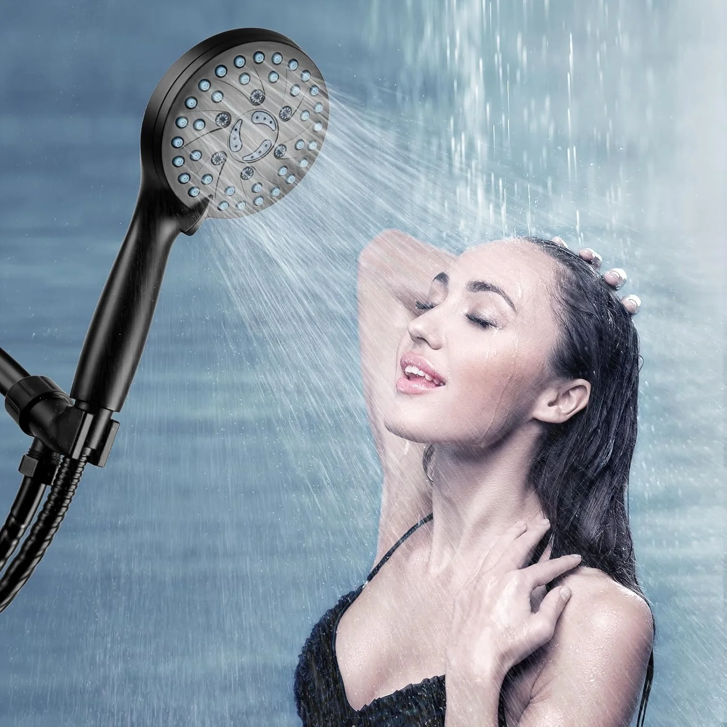 سردوش حمام جداشدنی 7 حالته با فشار قوی به همراه اسپری دستی - ترکیب چند منظوره دستی برای تمیز کردن وان حمام، کاشی و حیوانات خانگی، سردوش تقویت کننده فشار برای جریان آب قدرتمند