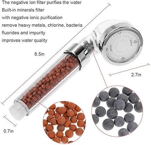 سردوش حمام دستی رووتوپ با فشار قوی و نورپردازی 7 رنگ
