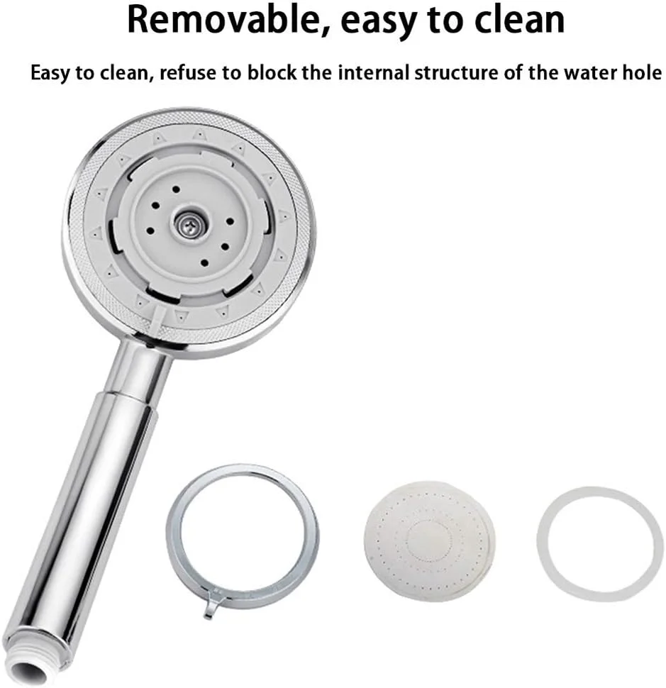 سردوش حمام فلزی آلومینیومی RUNGUANG LIGHTS، سردوش دستی تقویت کننده فشار قوی، نازل دوش بارانی قابل شستشو، آبپاش حمام