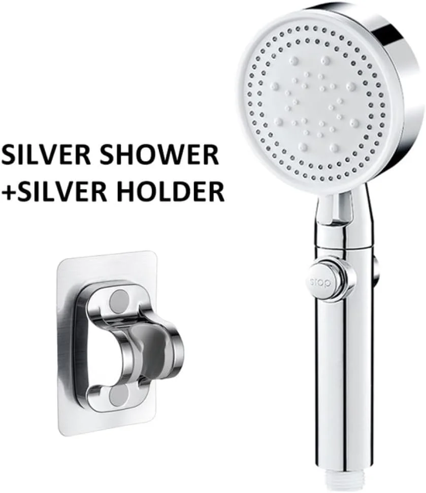 دوش دستی پرفشار با شلنگ، سر دوش جداشدنی با 6 حالت پاشش، لوازم جانبی نازل اسپری دستی، C، 1