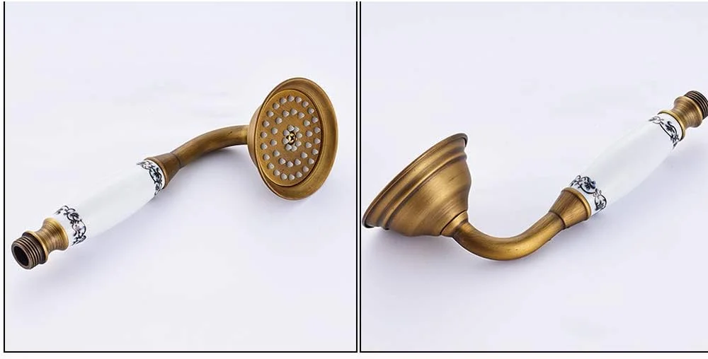 ست شیرآلات دوش حمام برنزی طرح قدیمی 8 اینچی، سیستم دوش دیواری شامل سردوش بارانی، دوش دستی و شیر حمام، F
