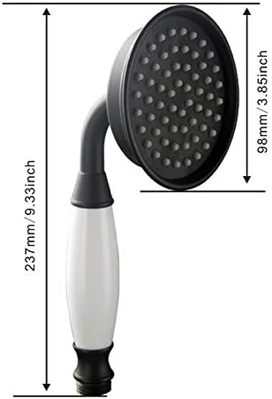 سردوش تلفنی دستی شیله، رنگ مشکی مات، سایز بزرگ، جنس برنج و سرامیک سنتی، به همراه شلنگ 1.5 متری برای حمام