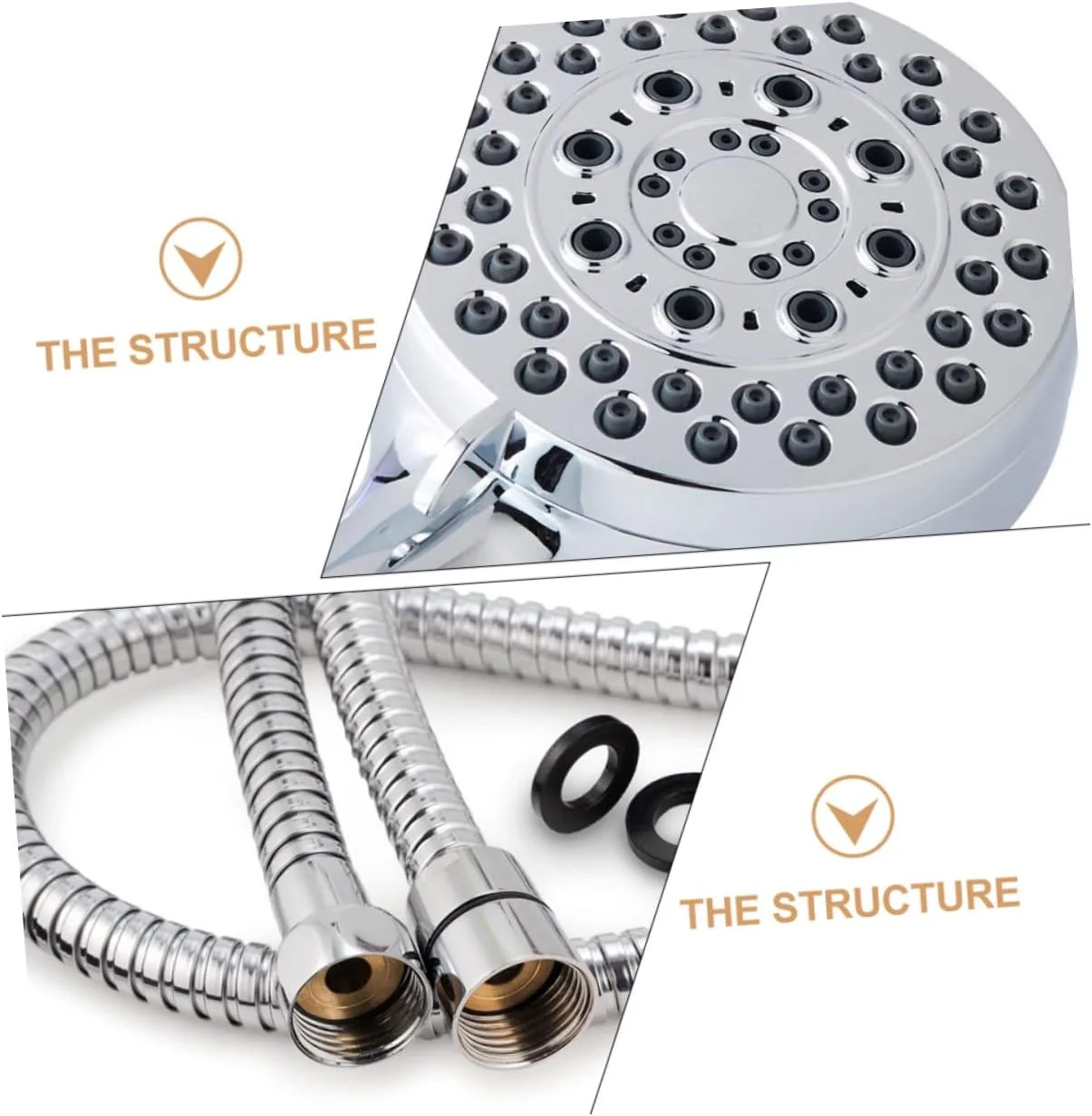 یک ست دوش دستی شامل سردوش، شلنگ و نوار آب بندی