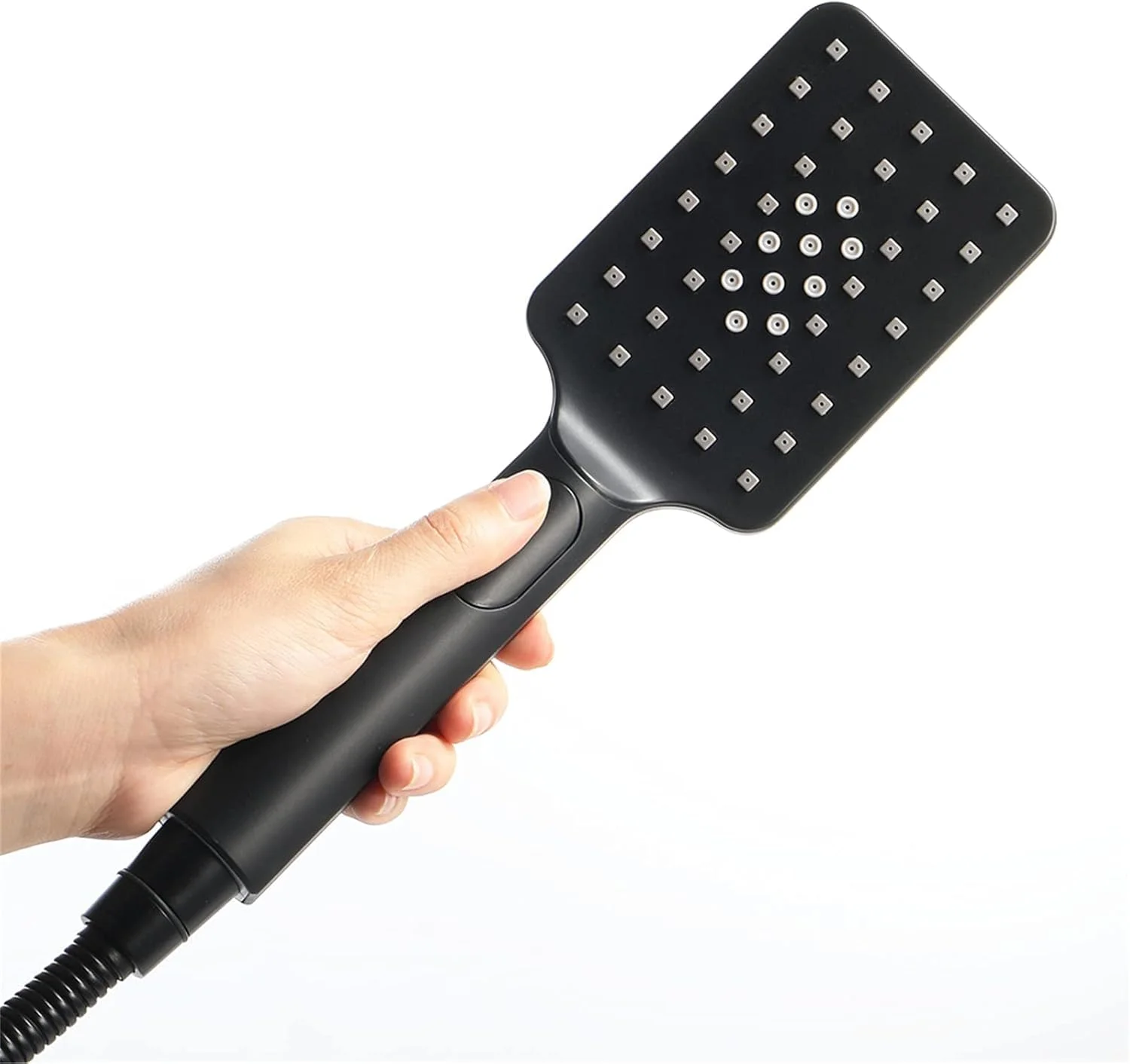 سردوش حمام ABS مشکی با 3 حالت مختلف، صرفه جویی در آب، سردوش دستی فشار قوی به همراه شلنگ و پایه قابل تنظیم