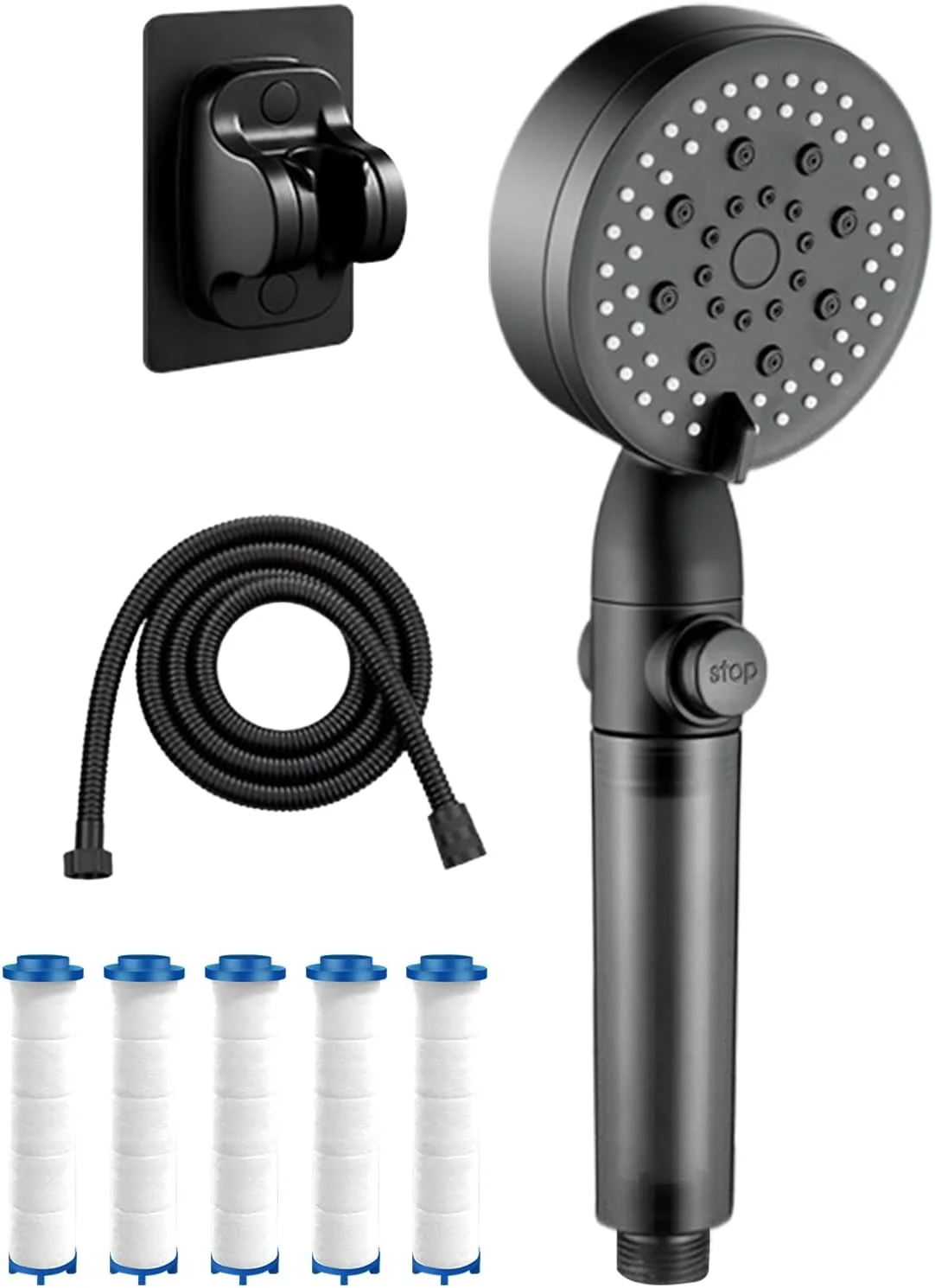 سردوش حمام دستی، سردوش فیلتردار فشار قوی با 5 حالت اسپری - لوازم جانبی حمام سردوش حیوانات خانگی برای کمپینگ آپارتمان خوابگاه RV هتل