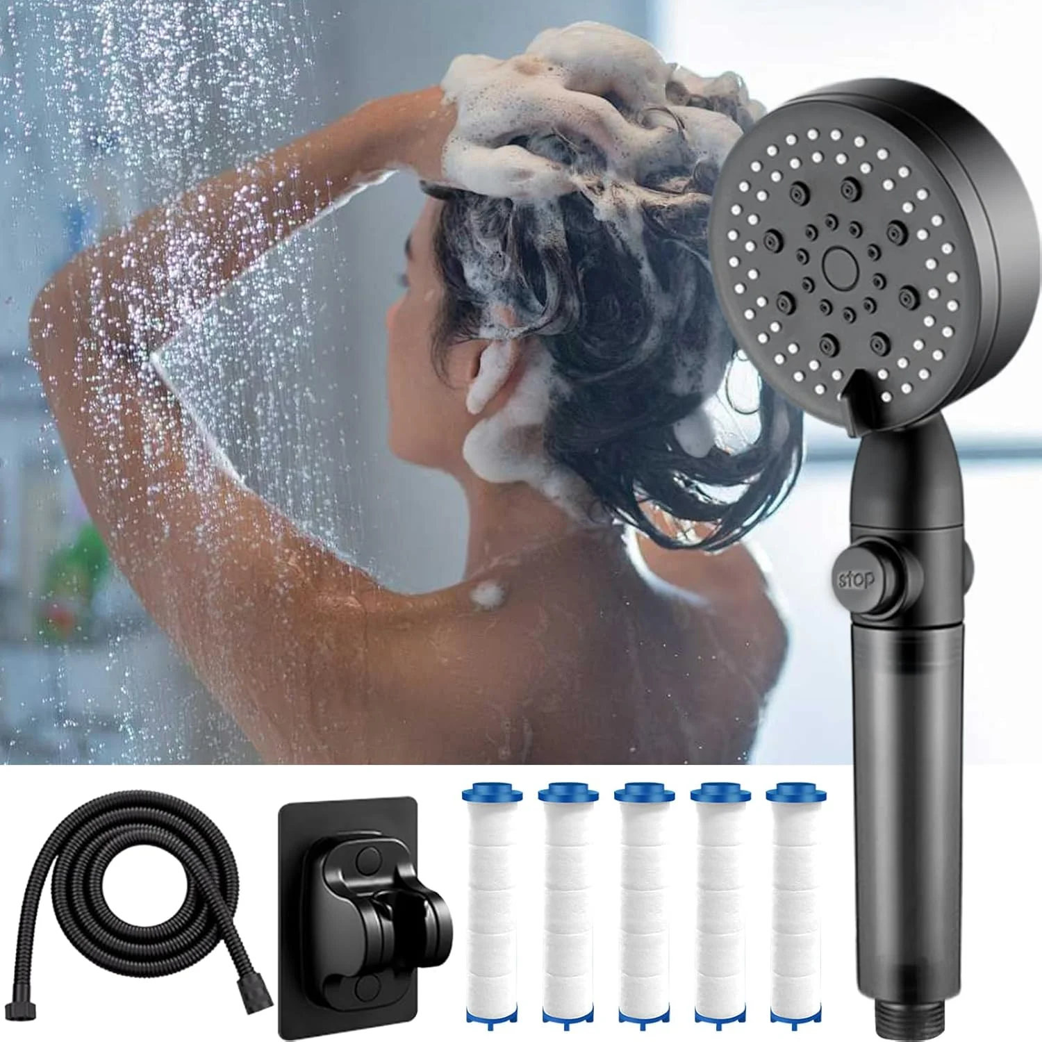 سردوش فیلتردار برای آب سخت، سردوش دستی | سردوش حمام مناسب پسران، دختران، خوابگاه، کمپینگ و کاروان