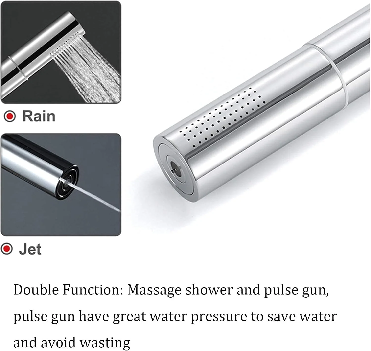 سردوش دستی برنجی، سردوش بارانی دستی با دو حالت پاشش، سردوش گرد دستی با رابط G1/2، روکش کروم