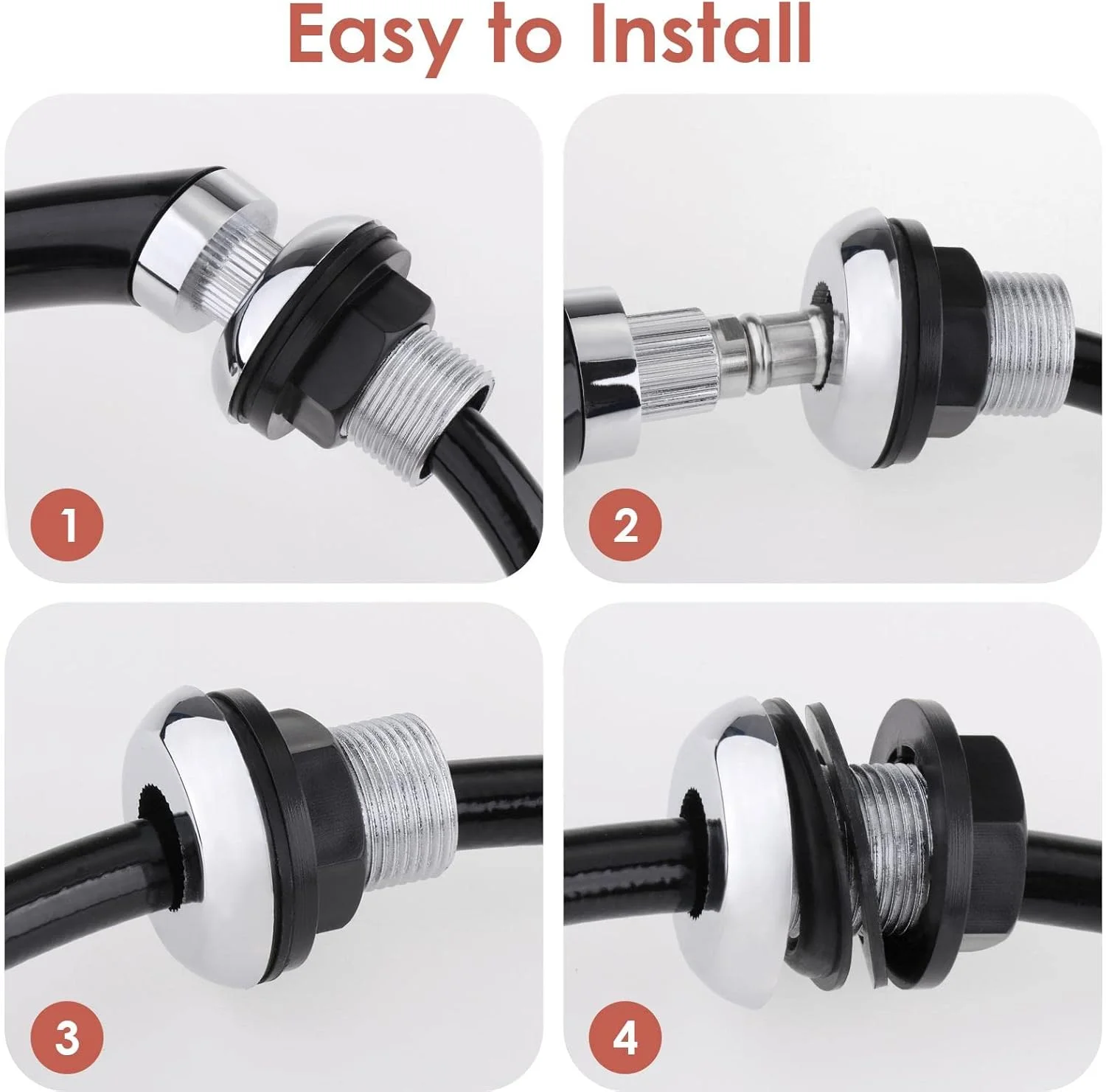 سردوش حمام، ست سردوشی دستی با شلنگ دوش، لوله شیر آب اسپری مو برای آرایشگاه و سینک ظرفشویی، مشکی