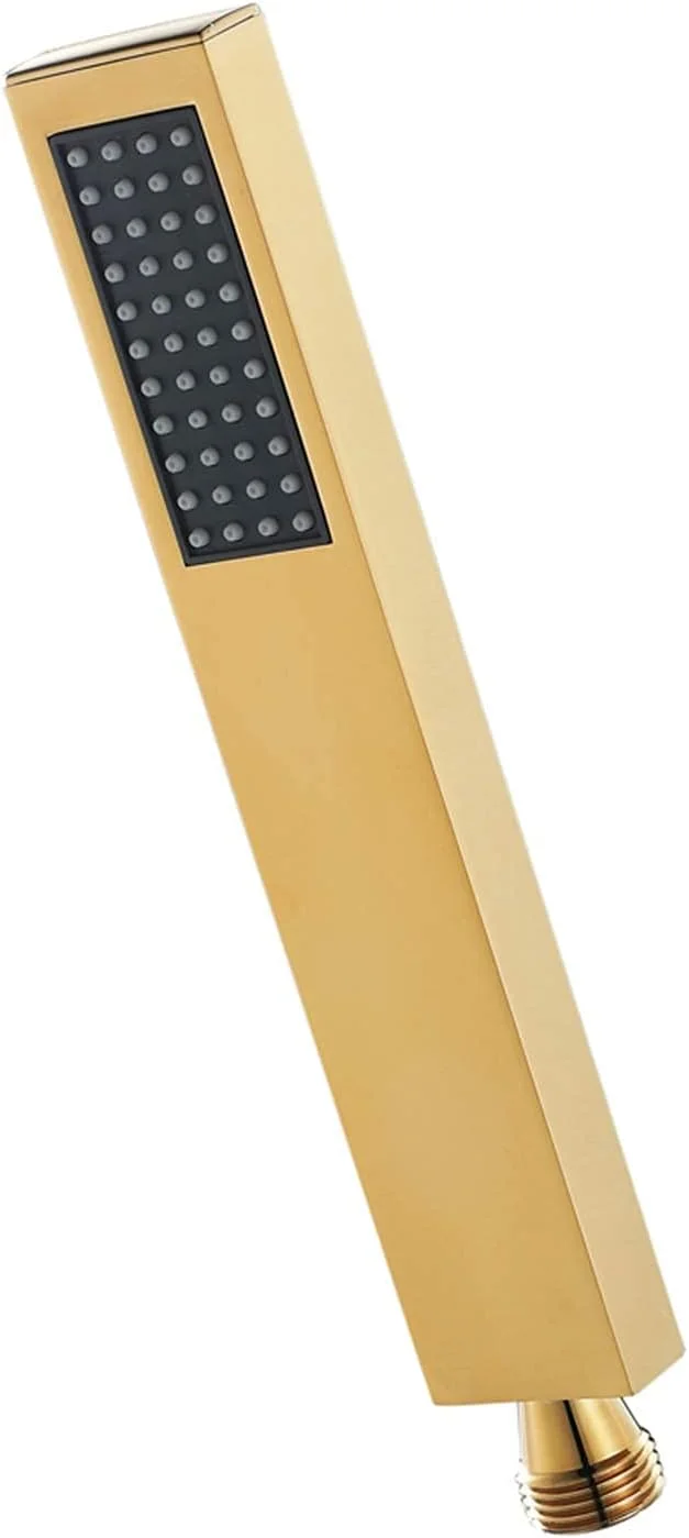 سردوش دستی برنجی با یک حالت پاشش و نازل سیلیکونی - رنگ طلایی رز