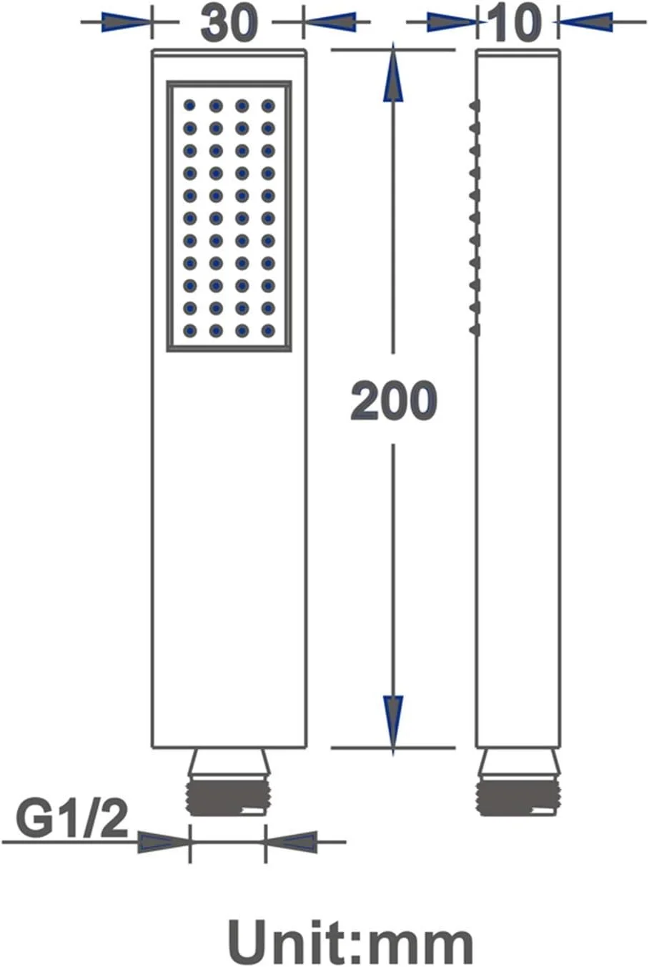 سردوش دستی برنجی با حالت پاشش بارانی و نازل سیلیکونی - رزگلد
