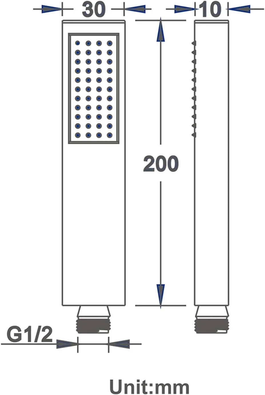 سردوش دستی برنجی با یک حالت پاشش و نازل سیلیکونی - رنگ طلایی رز