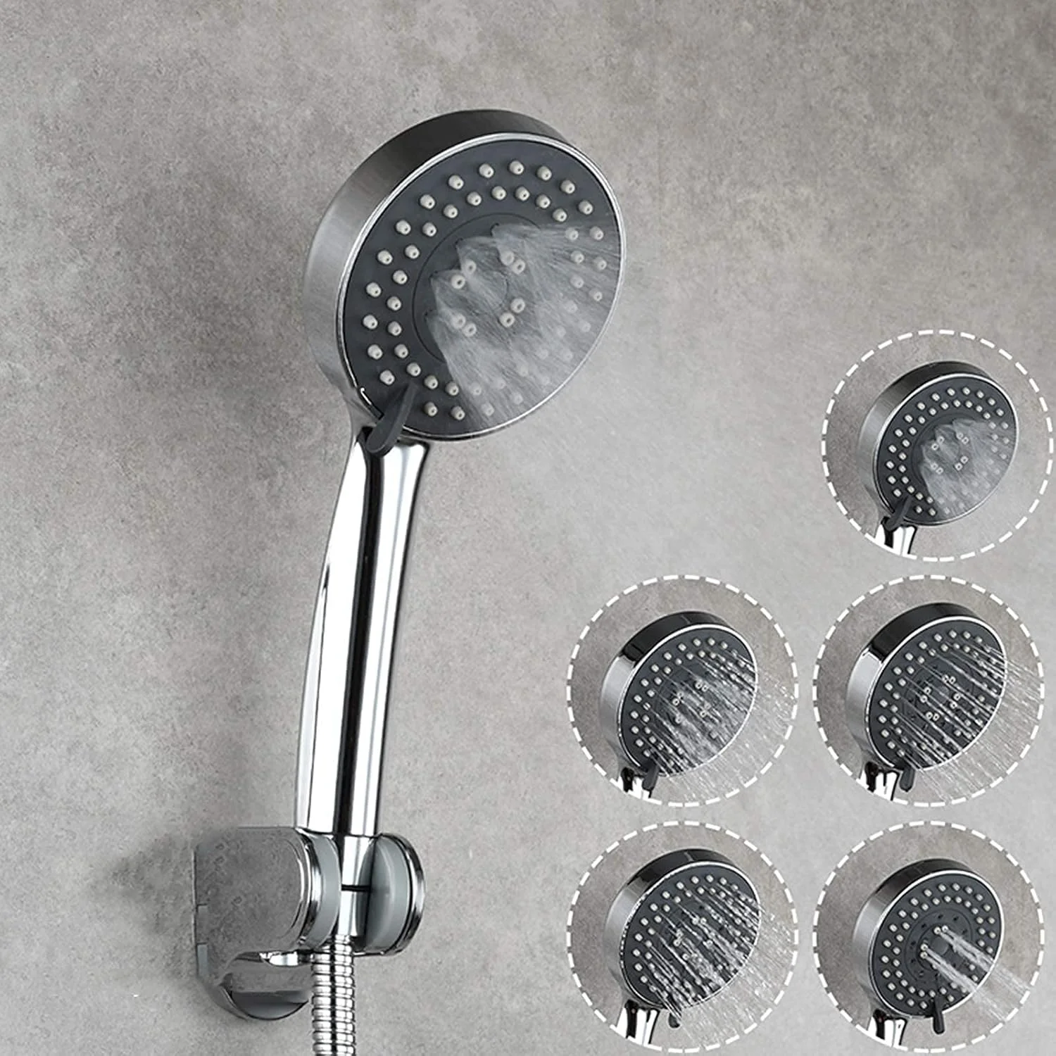 سردوش دستی سردوش ای بی اس دستی سردوش بارانی 5 حالت پاشش سردوش گرد دستی با نازل سیلیکونی کروم