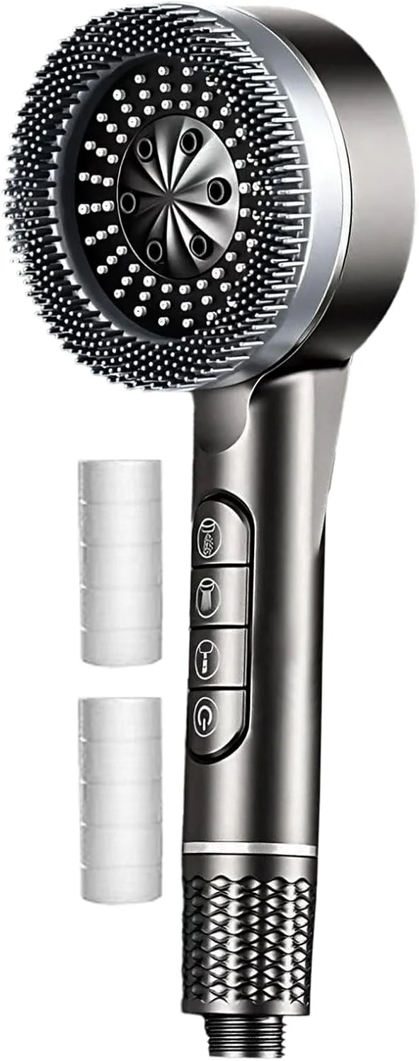 سردوش حمام با فیلتر - سردوش فیلتردار دستی با فشار قوی، سردوش فیلتراسیون 4 حالته جایگزین برای حمام، دستشویی، کاروان، آپارتمان، هتل