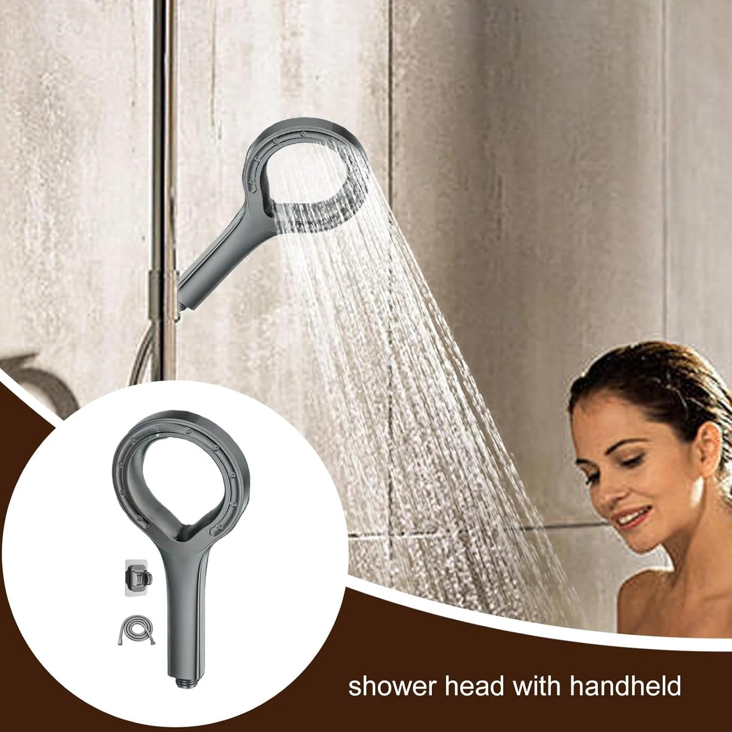 سردوش دستی - اسپری دستی با فشار قوی | لوازم جانبی ارگونومیک حمام برای تمیز کردن حیوانات خانگی، استفاده در منزل و مسافرت