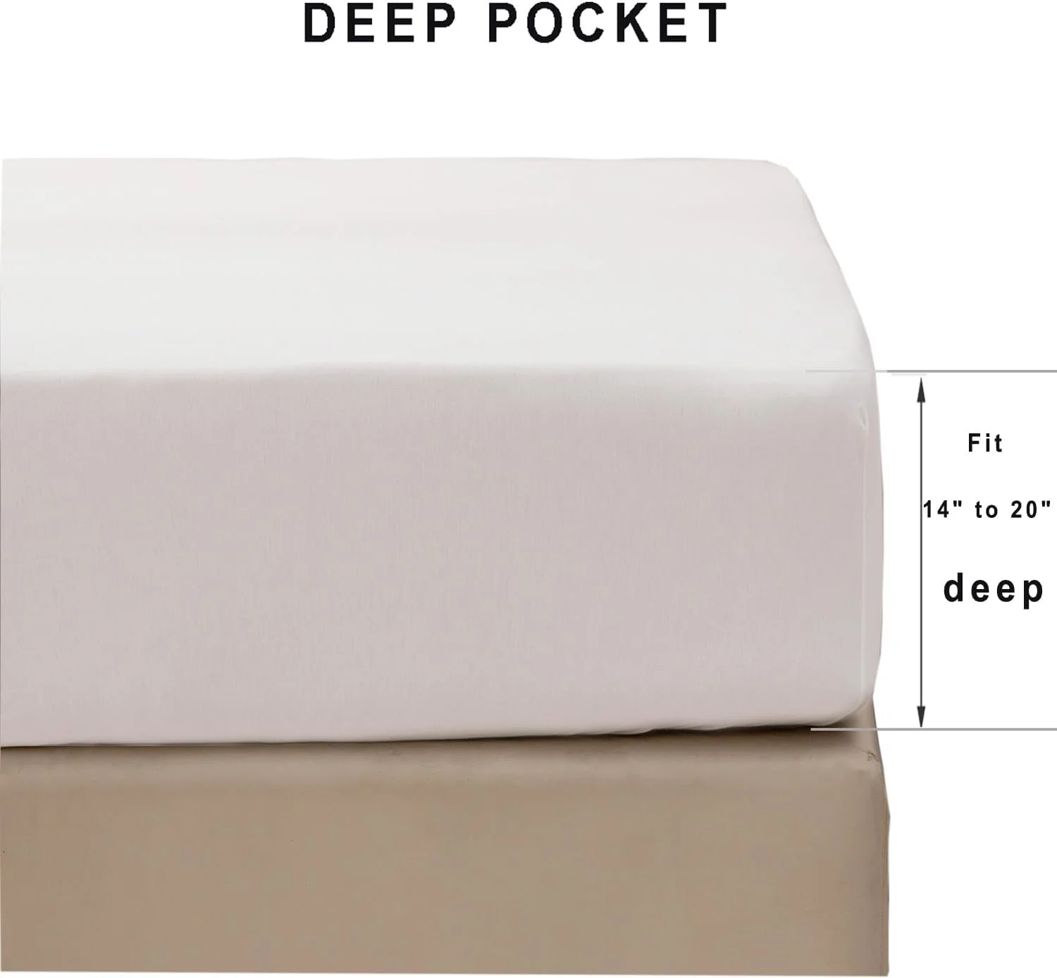 ملحفه کشدار نخی بافت جرسی PURE ERA (فقط ملحفه کشدار) جیب خیلی عمیق تا 38 تا 50 سانتیمتر، فوقالعاده نرم، راحت و تنفسپذیر، سفید مایل به کرم، کینگ ملحفه کشدار نخی بافت جرسی PURE ERA (فقط ملحفه کشدار) جیب خیلی عمیق تا 38 تا 50 سانتیمتر، فوقالعاده نرم، راحت و تنفسپذیر، سفید مایل به کرم، کینگ