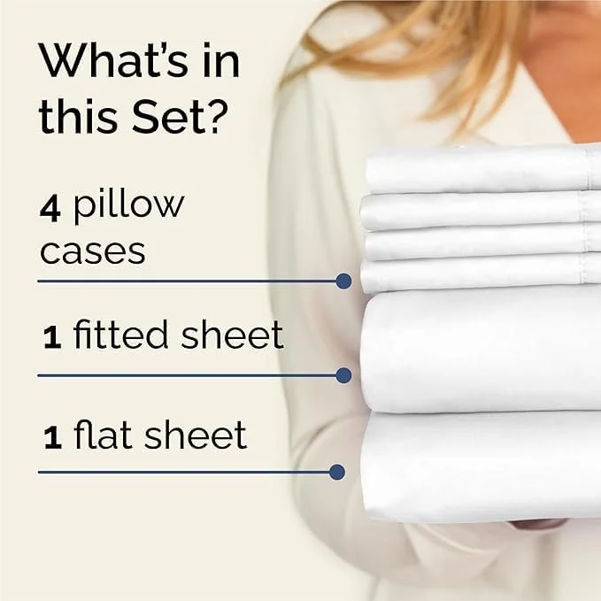 ست ملحفه سایز کویین - ست 6 تکه - ملحفه های لوکس هتلی - فوق العاده نرم - جیب های عمیق - مناسب و آسان - ملحفه های خنک و تنفسی - بدون چروک - راحت - ملحفه های سفید - ست ملحفه کویین 6 تکه ست ملحفه سایز کویین - ست 6 تکه - ملحفه های لوکس هتلی - فوق العاده نرم - جیب های عمیق - مناسب و آسان - ملحفه های خنک و تنفسی - بدون چروک - راحت - ملحفه های سفید - ست ملحفه کویین 6 تکه