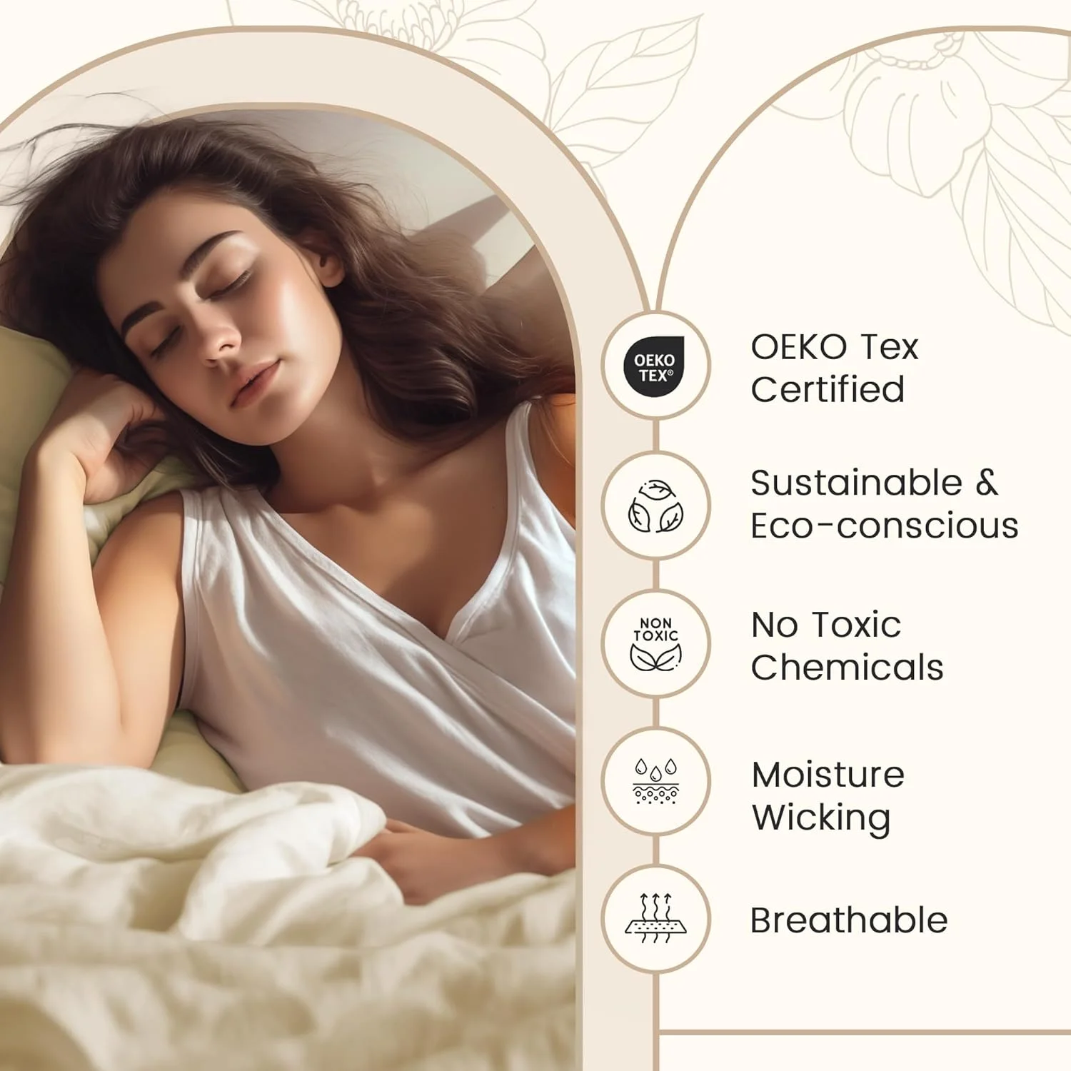 ست ملحفه دونفره - ملحفه و روبالشتی پنبه مصری 800TC برای تجربه خواب راحت - نرم، بادوام و لوکس 4 تکه با بافت ساتن، رنگ عاجی، مناسب تخت دونفره