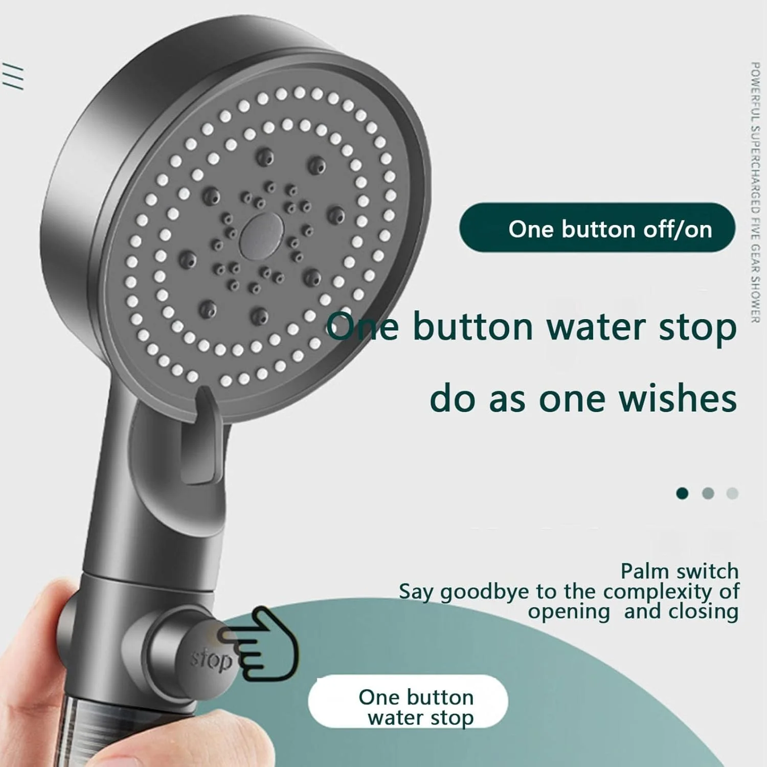 سردوش حمام - سردوش دستی فشار قوی با فیلتر کربن - سردوش فیلتردار نرم کننده آب سخت، سردوش دستی فشار قوی با 5 حالت اسپری (خاکستری) سردوش حمام - سردوش دستی فشار قوی با فیلتر کربن - سردوش فیلتردار نرم کننده آب سخت، سردوش دستی فشار قوی با 5 حالت اسپری (خاکستری)