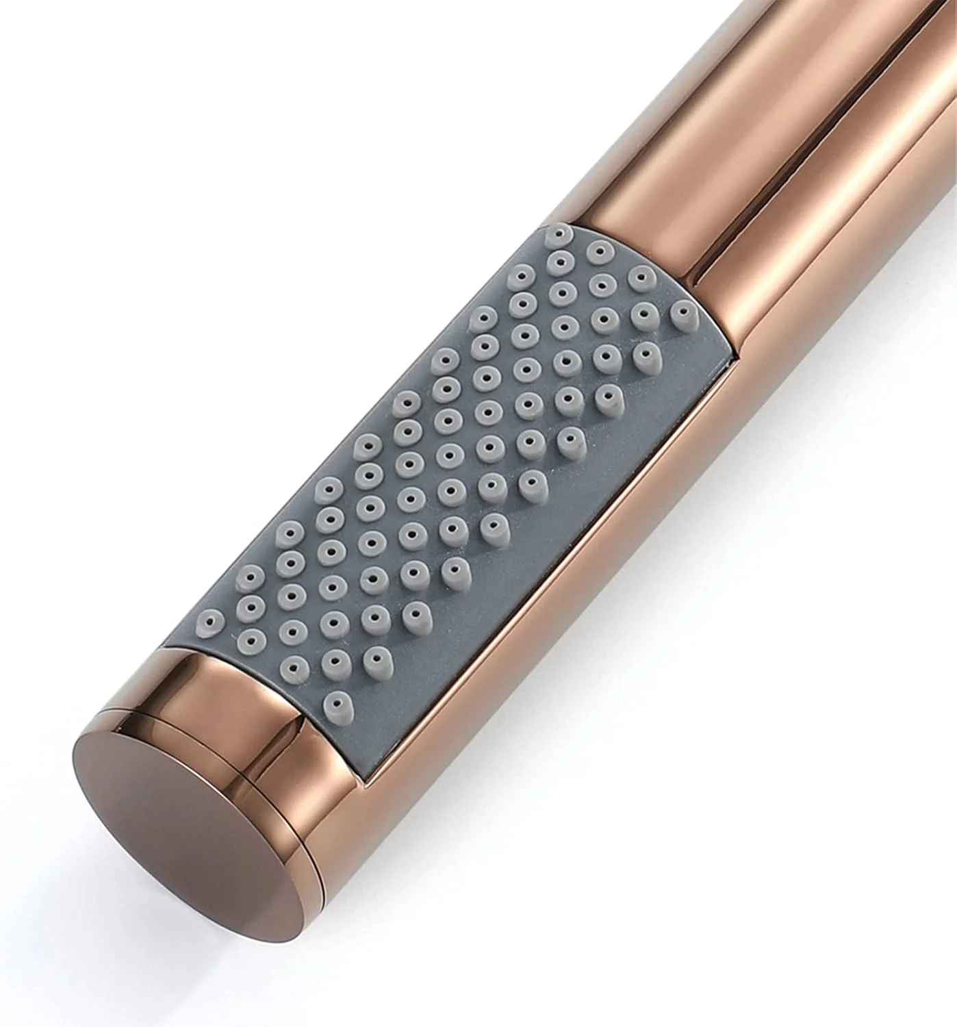 سردوش حمام دستی برنجی جامد با فشار قوی به همراه شلنگ 1.5 متری و پایه سردوش دستی رزگلد