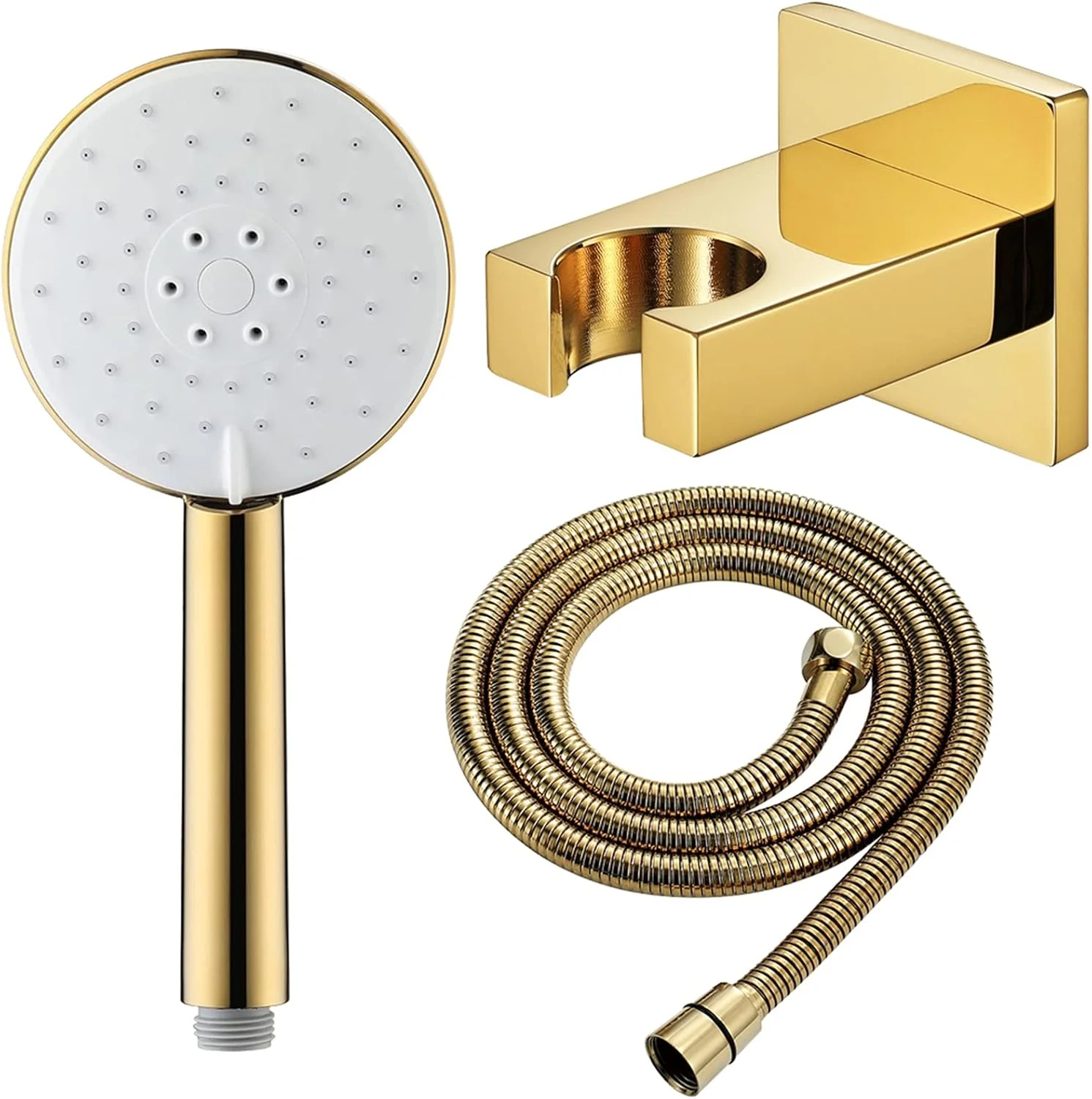 سردوش دستی با شلنگ و نگهدارنده، 3 حالت پاشش، سردوش فشار قوی، سردوش صرفه جویی در آب، جایگزین سردوش دستی، رزگلد