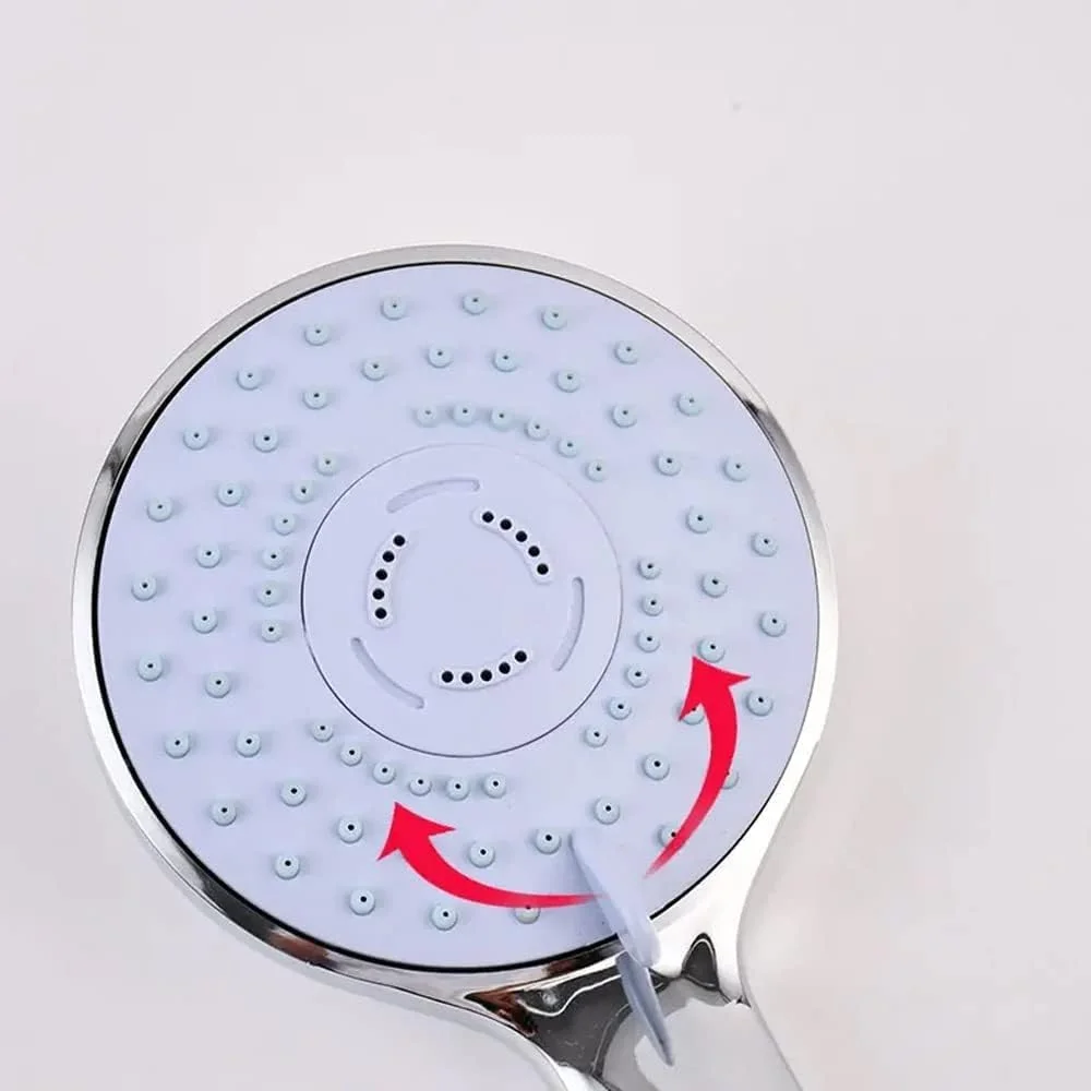 ست سر دوش با 5 حالت پاشش، سر دوش دستی 8 اینچی با شلنگ استیل 1.5 متری - پایه دوش - فشار قوی